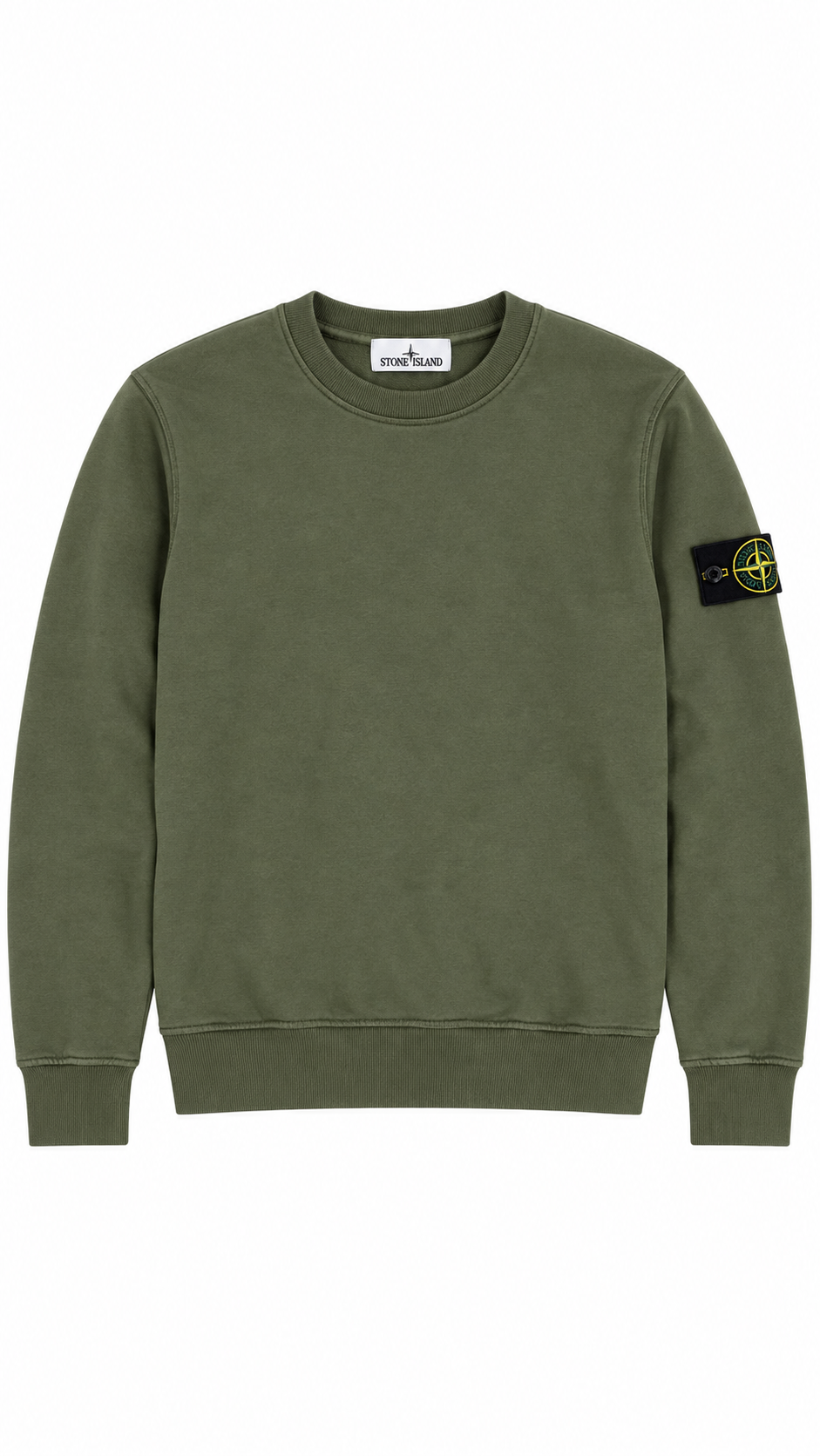 Sweat-shirt Crewneck Stone Island Cotton Fleece kaki taille S, seconde main authentifiée NB08 — vue 1