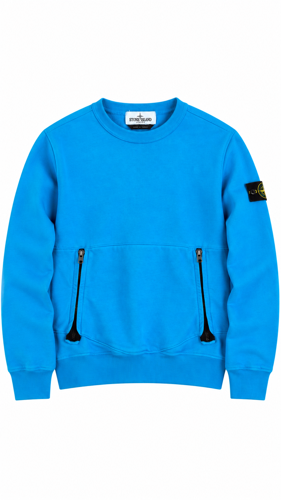Sweat-shirt Crewneck Stone Island Junior Poches Zippées turquoise taille 12 ans, seconde main authentifiée NB08 — vue 1