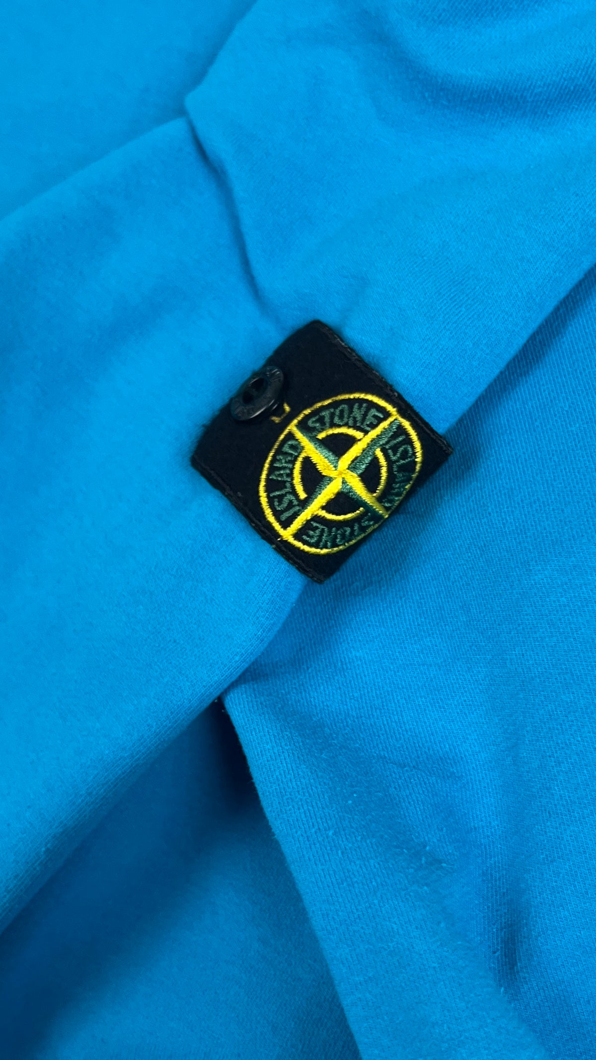 Sweat-shirt Crewneck Stone Island Junior Poches Zippées turquoise taille 12 ans, détail étiquettes et finitions — vue 4