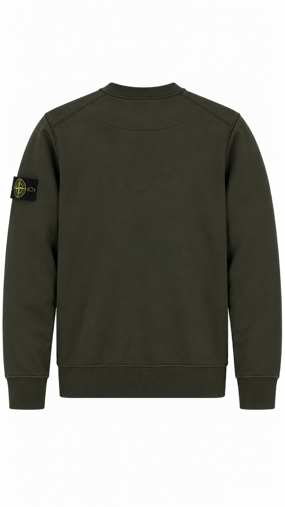Sweat-shirt Crewneck Stone Island Organic Cotton Fleece Coal Grey gris, vue de dos — vue 2