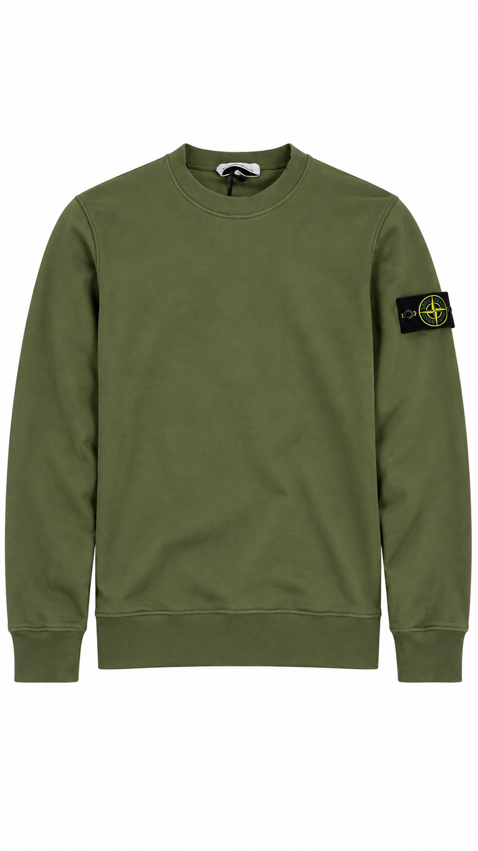 Sweat-shirt Crewneck Stone Island Organic Cotton Fleece Military Green kaki, neuf — vue 1