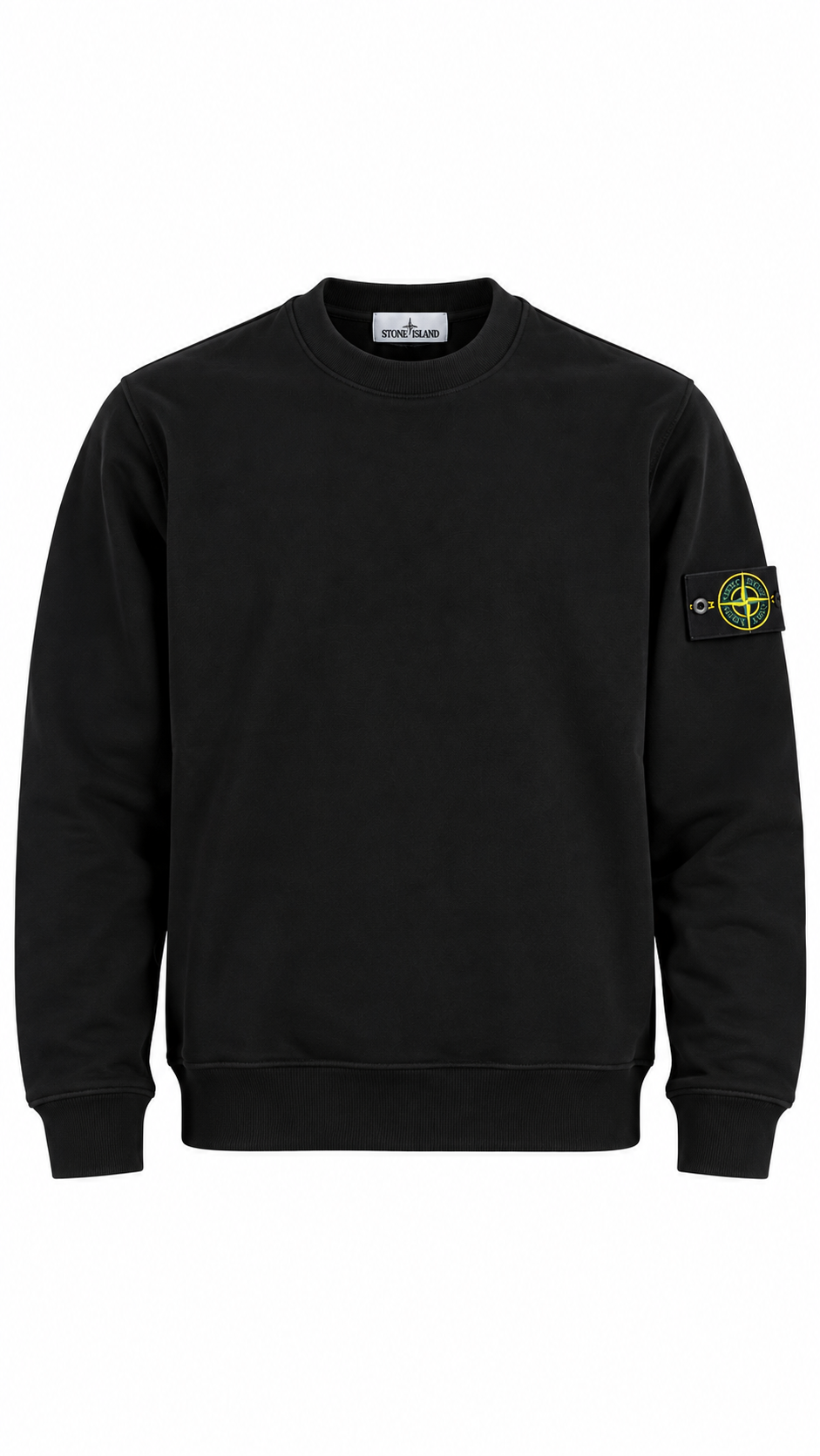 Sweat-shirt Crewneck Stone Island Organic Cotton Fleece noir taille M, neuf — vue 1
