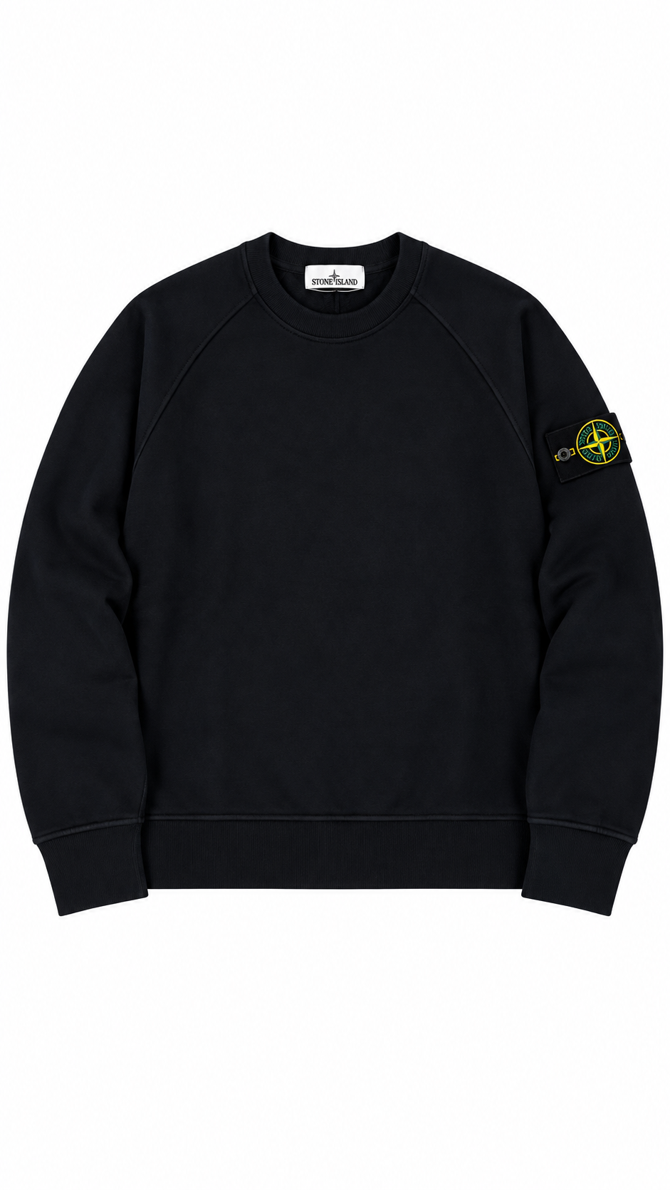 Sweat-shirt Crewneck Oversize Stone Island Organic Cotton Fleece noir, neuf — vue 1