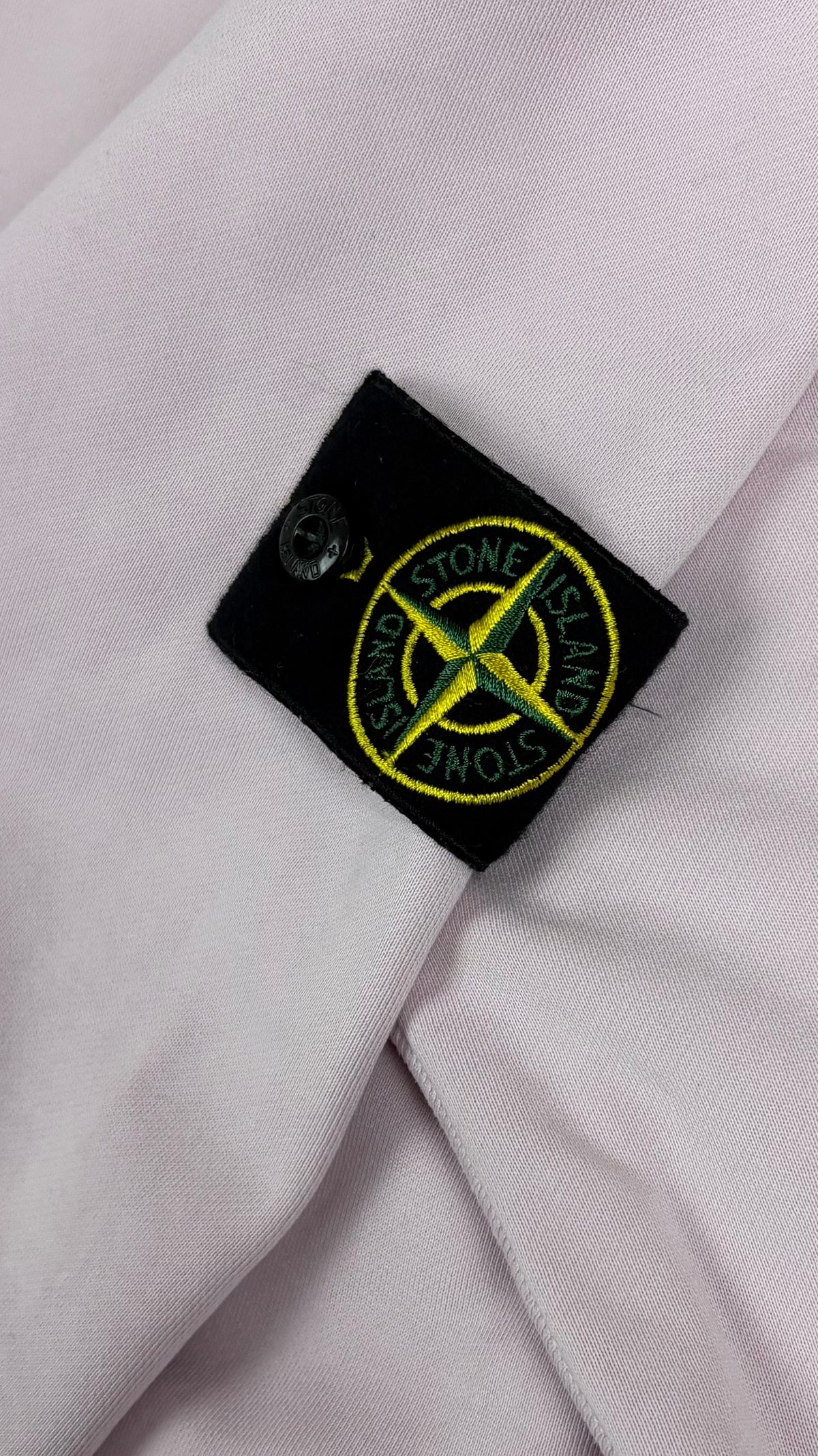 Sweat-shirt Hoodie Stone Island Cotton Fleece rose taille L, détail étiquettes et finitions — vue 4