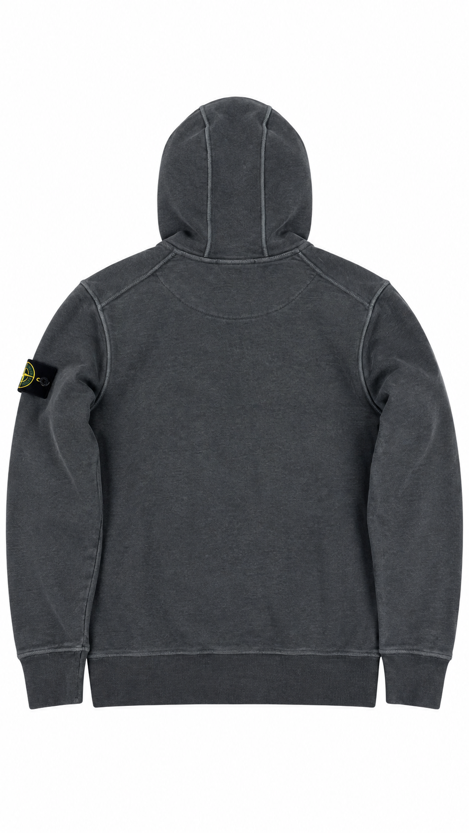 Sweat-shirt Hoodie Stone Island gris taille S, vue de dos — vue 2