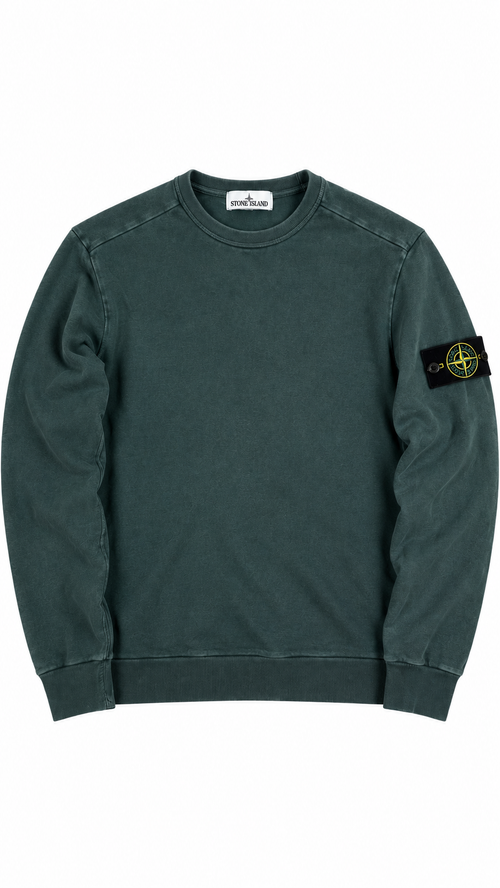 Sweat-shirt Stone Island Teinture Délavée - Vert - Taille M