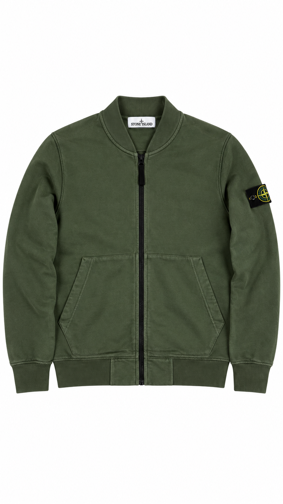 Sweat-shirt Zippé Stone Island Cotton Fleece kaki taille S, seconde main authentifiée NB08 — vue 1