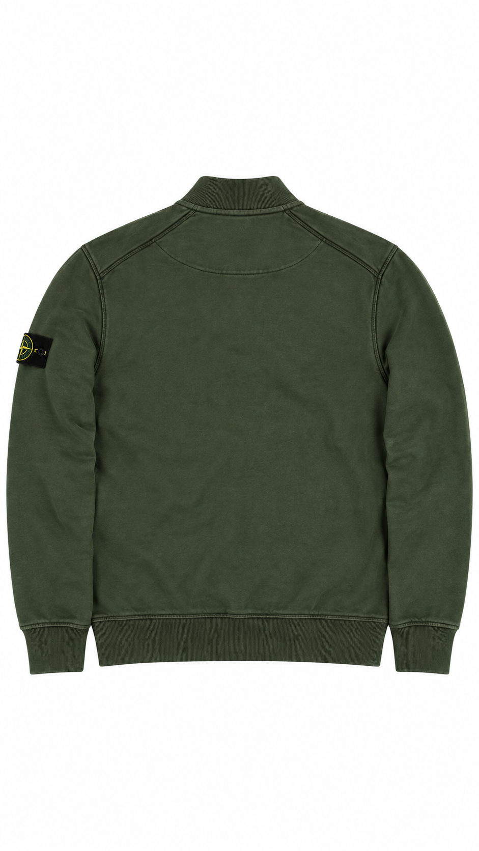 Sweat-shirt Zippé Stone Island Cotton Fleece kaki taille S, vue de dos — vue 2