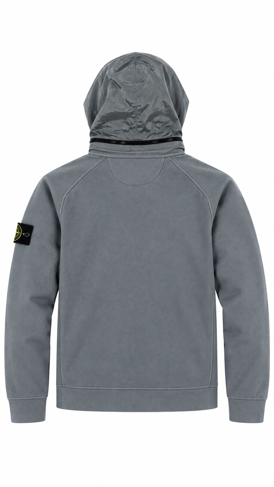 Sweat Zippé à Capuche Stone Island Nylon Metal gris, vue de dos — vue 2