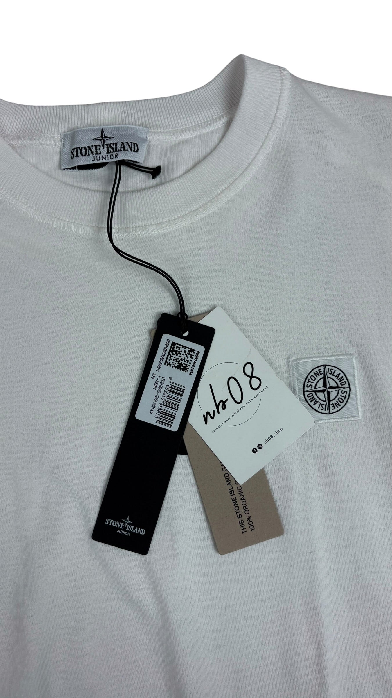 Tee-shirt Stone Island blanc taille 14 ans Collection 2026 - vue 2/3