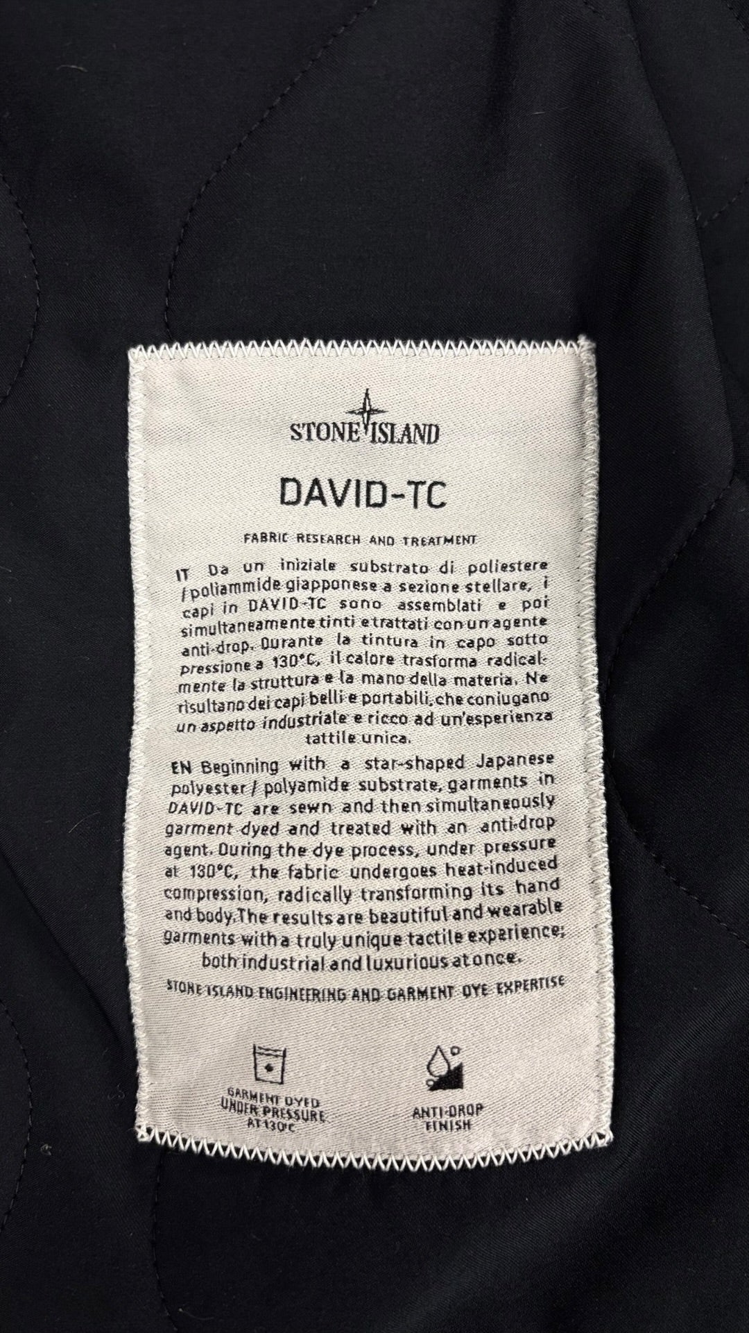 Trench Coat Stone Island marine taille L - Logo et étiquette