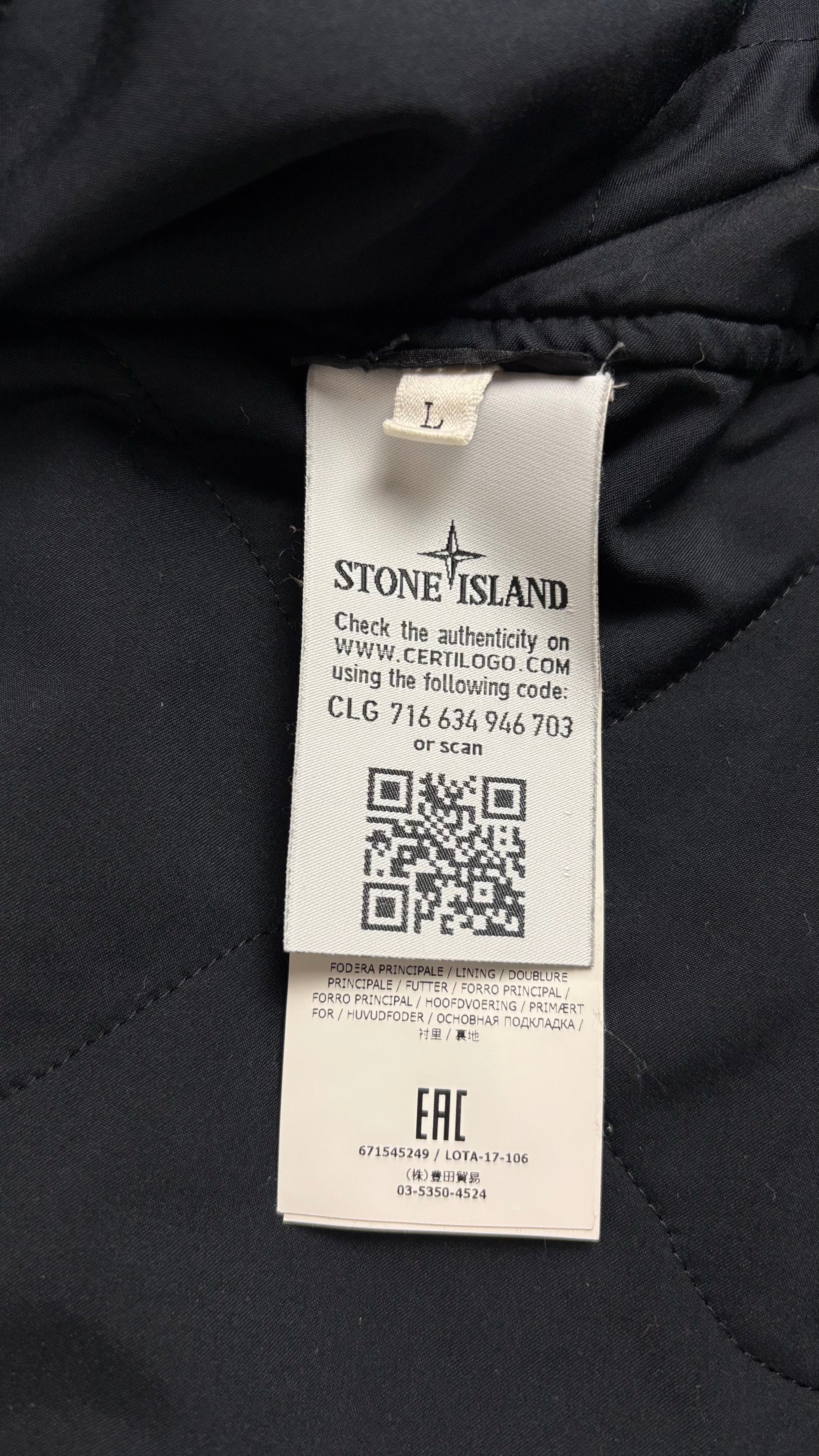 Trench Coat Stone Island marine taille L - Vue côté