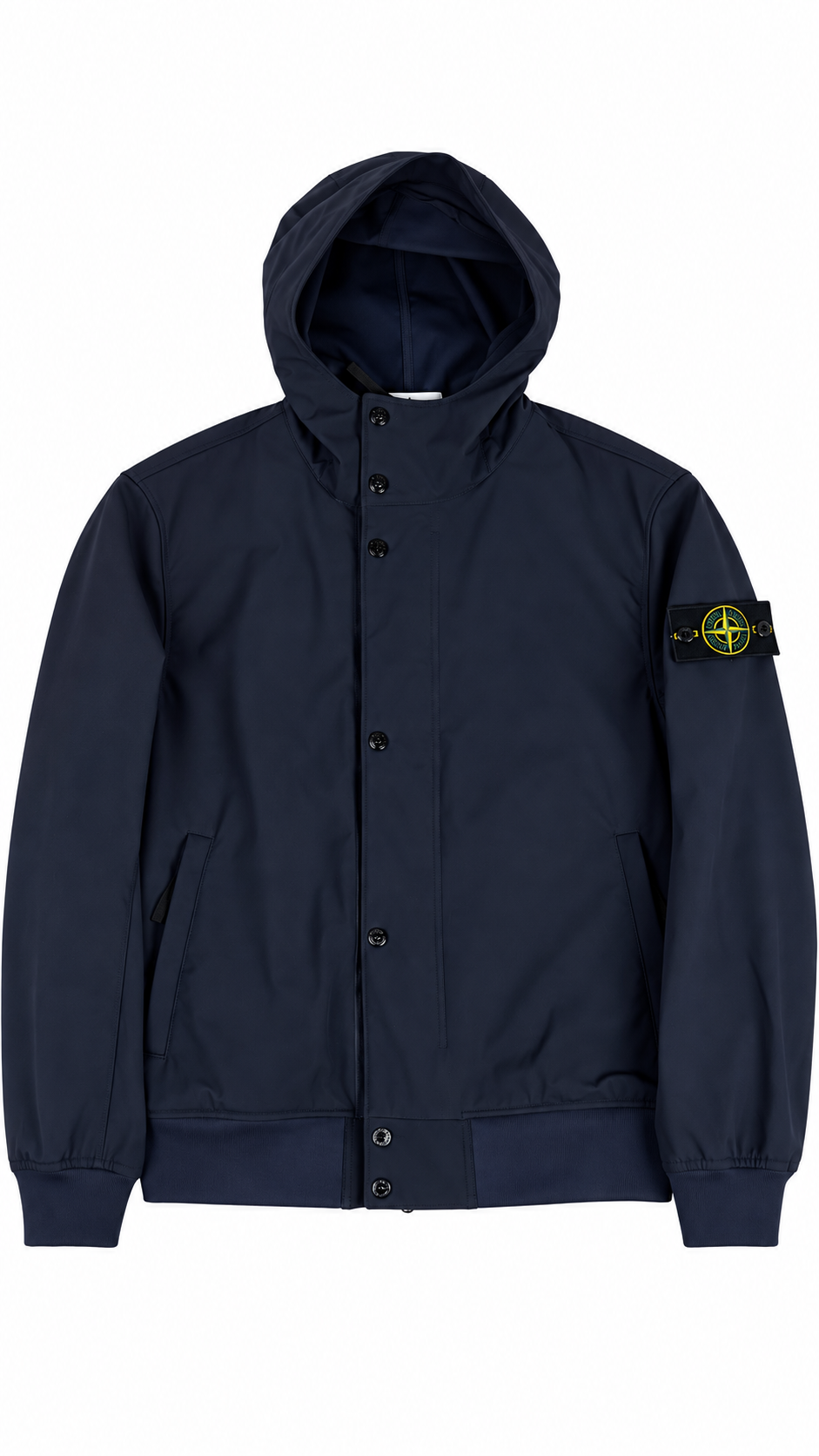 Veste à Capuche Stone Island Light Soft Shell-R e.Dye marine, neuve — vue 1