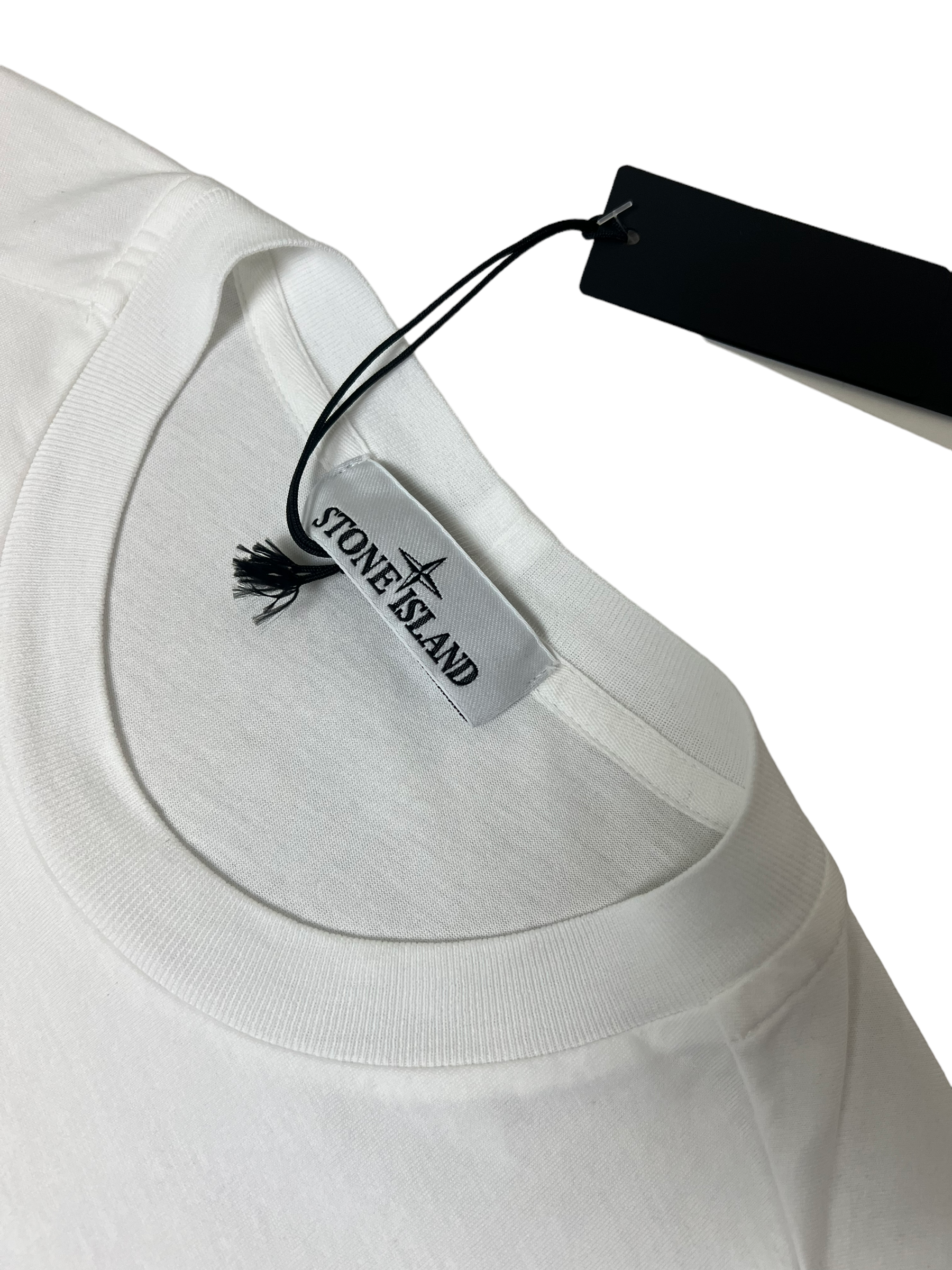 Veste Stone Island blanc taille S - Logo et étiquette
