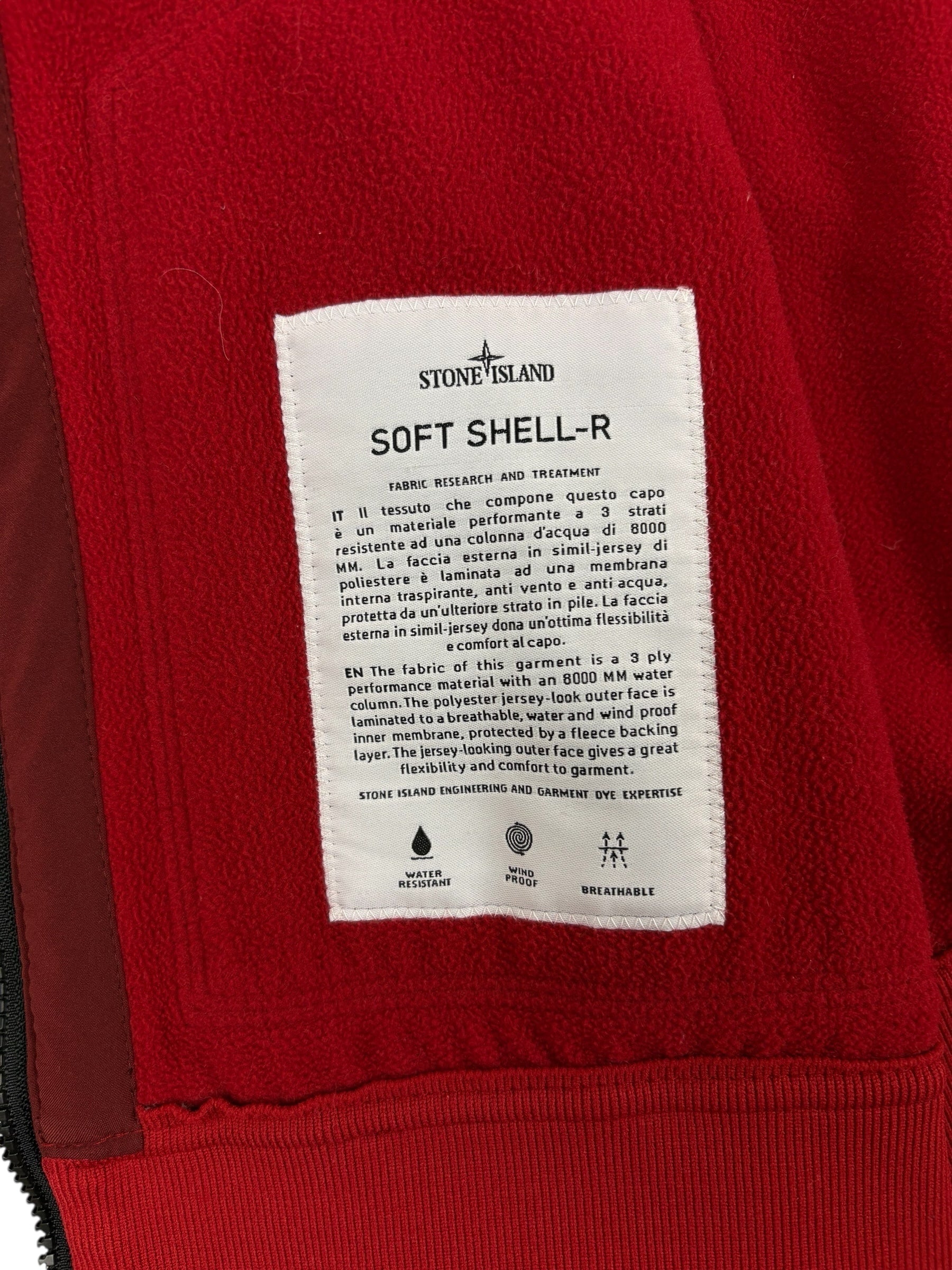 Veste Stone Island bordeaux taille M - Détail