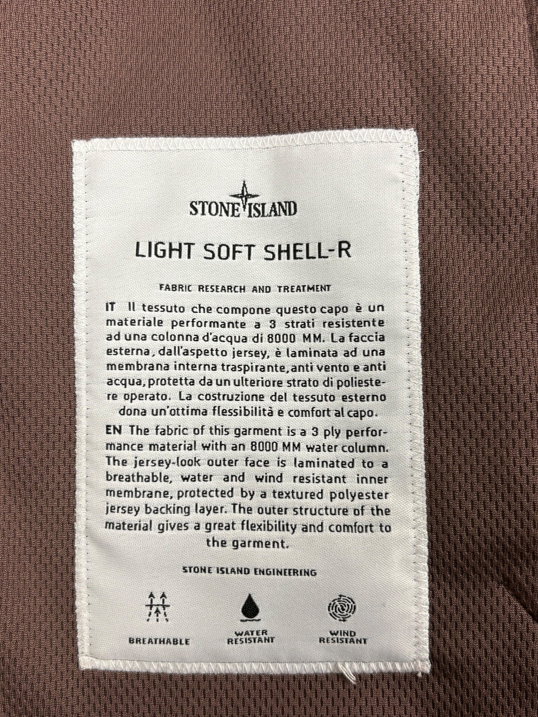 Veste Stone Island bordeaux taille S - Logo et étiquette