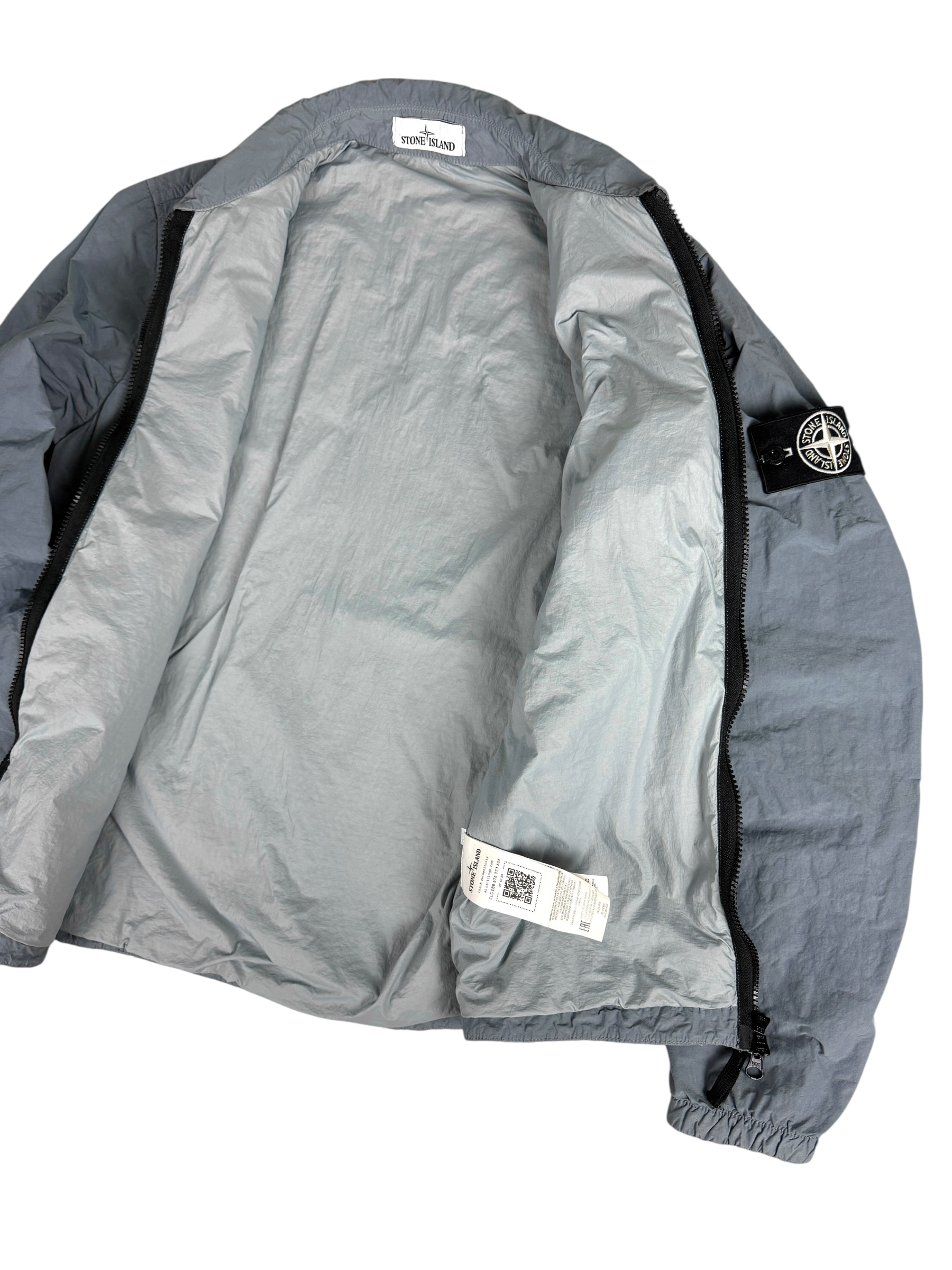 Veste Stone Island gris taille M - Logo et étiquette
