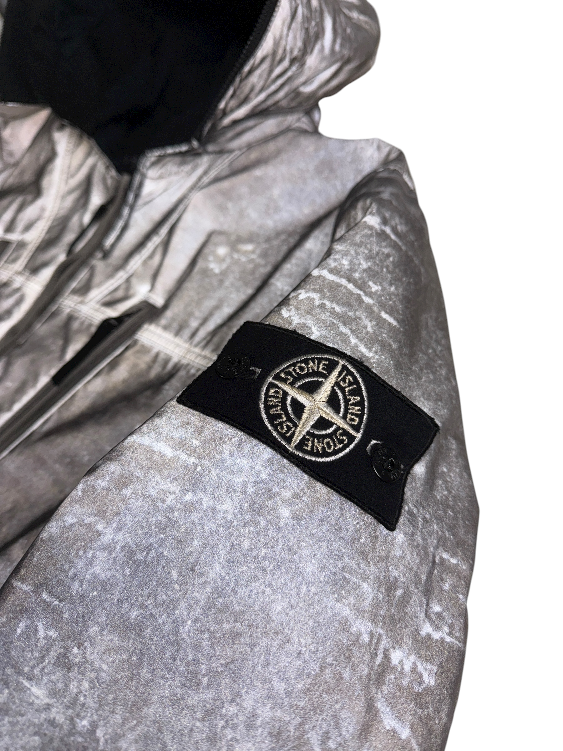 Veste Stone Island gris taille XL - Logo et étiquette