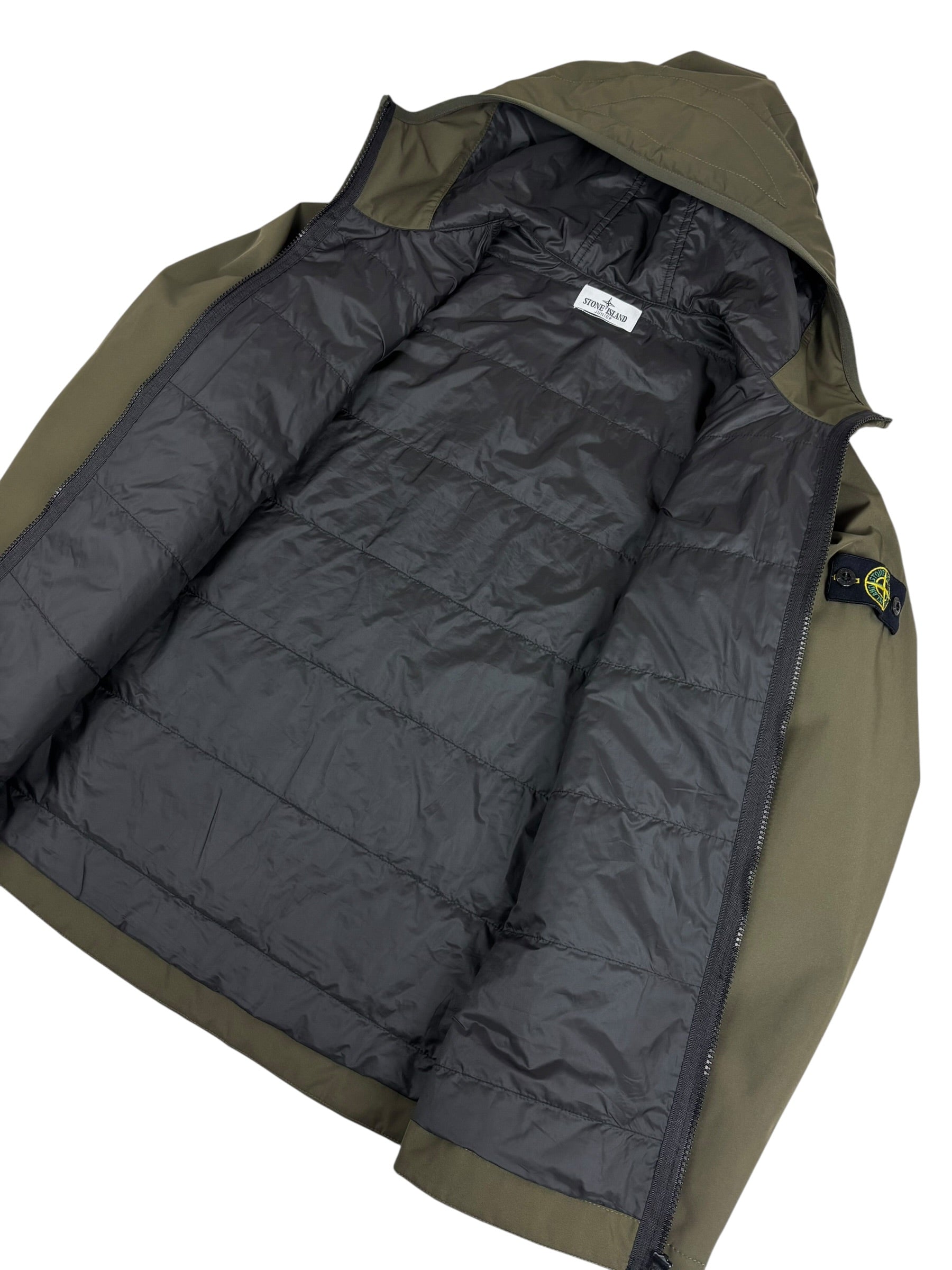 Veste Stone Island kaki taille 14 ans - Logo et étiquette