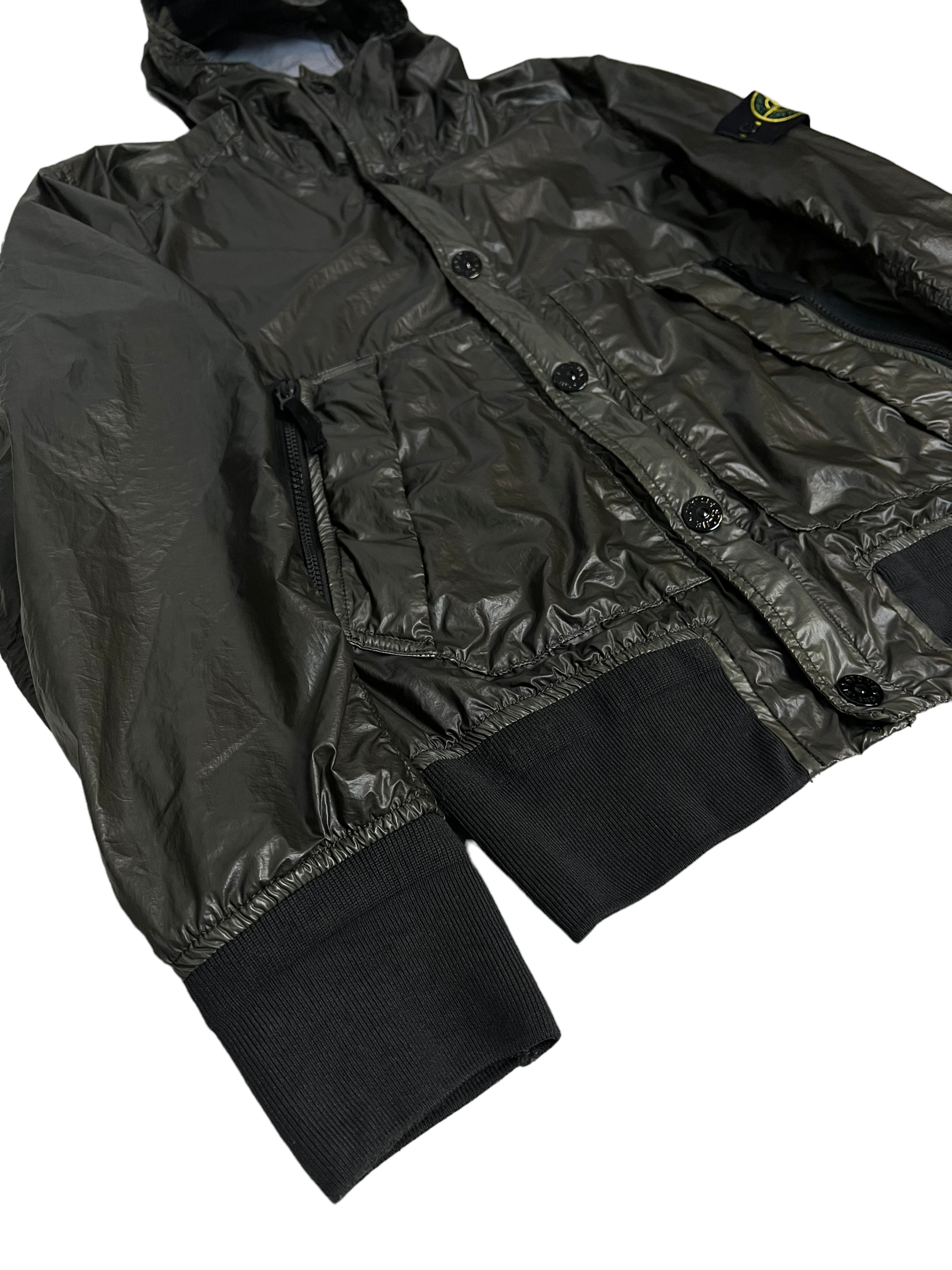 Veste Stone Island kaki taille M - Logo et étiquette