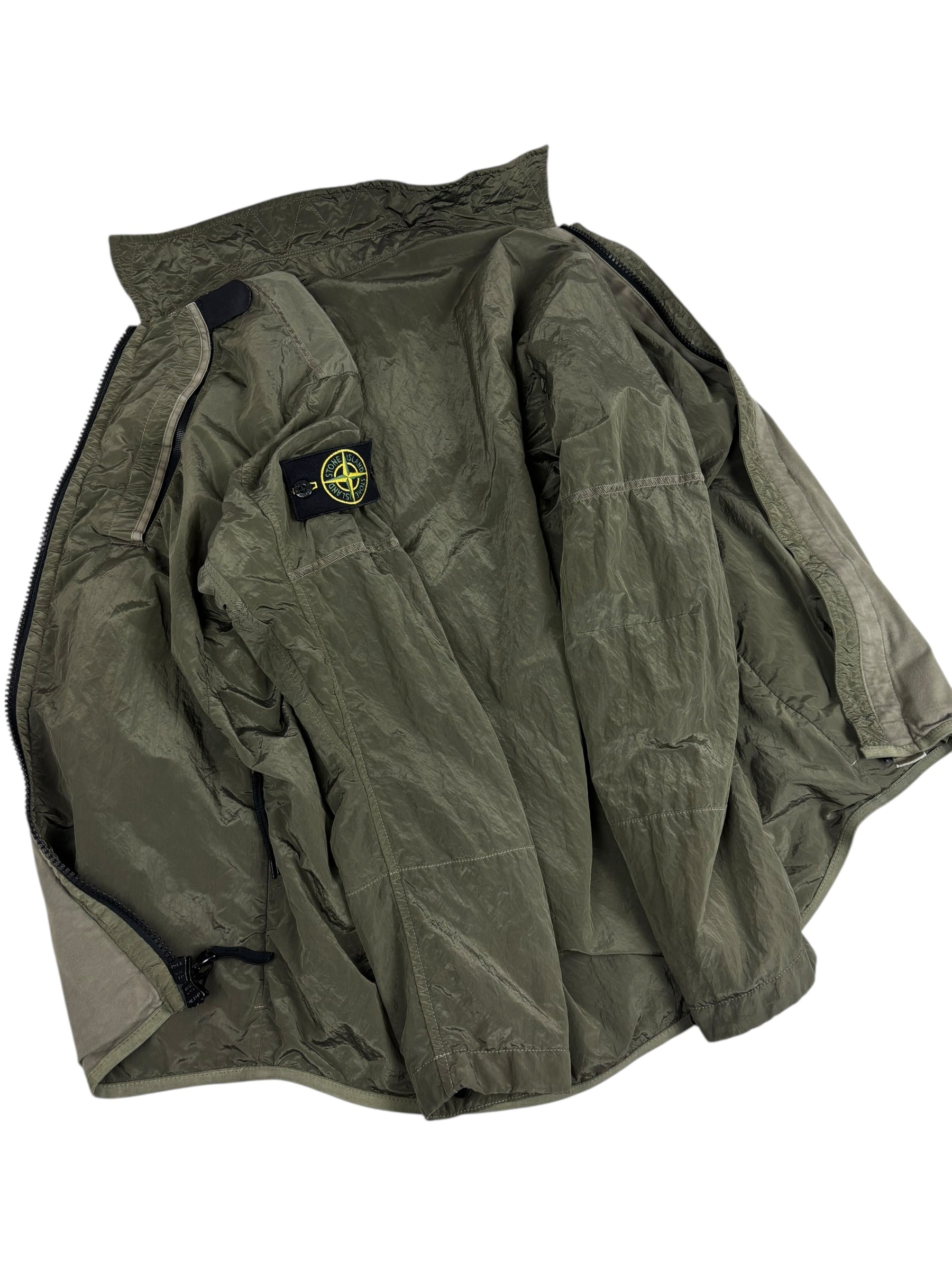 Veste Stone Island kaki taille S - Logo et étiquette