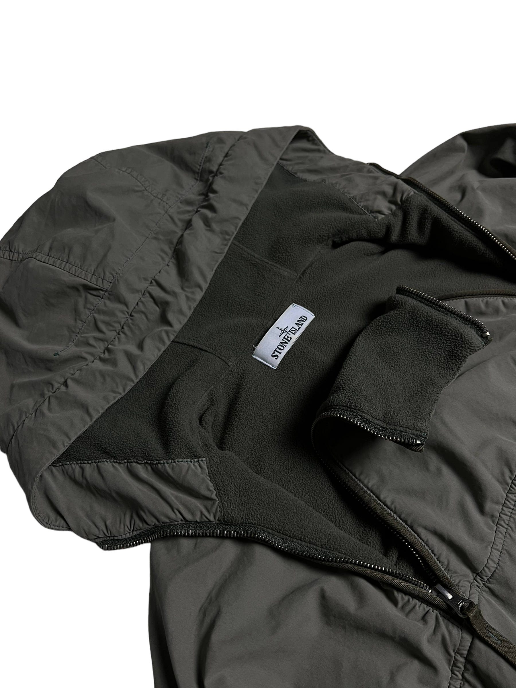 Veste Stone Island kaki taille S - Logo et étiquette