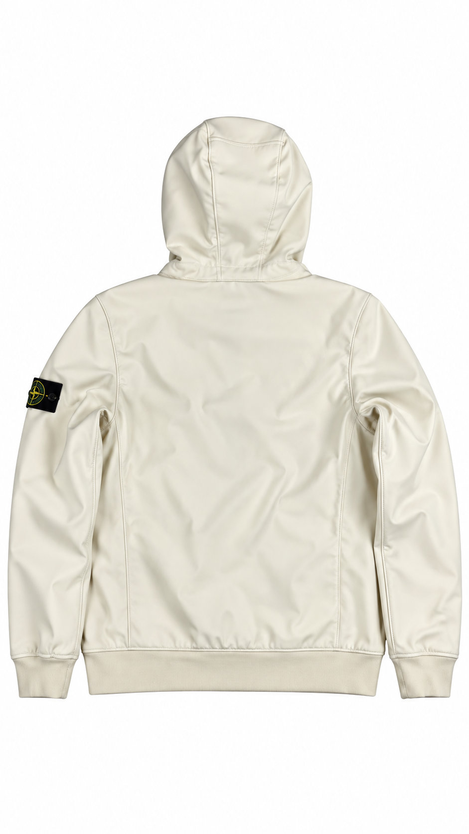 Veste Stone Island Light Soft Shell-R à Capuche crème taille S, vue de dos — vue 2