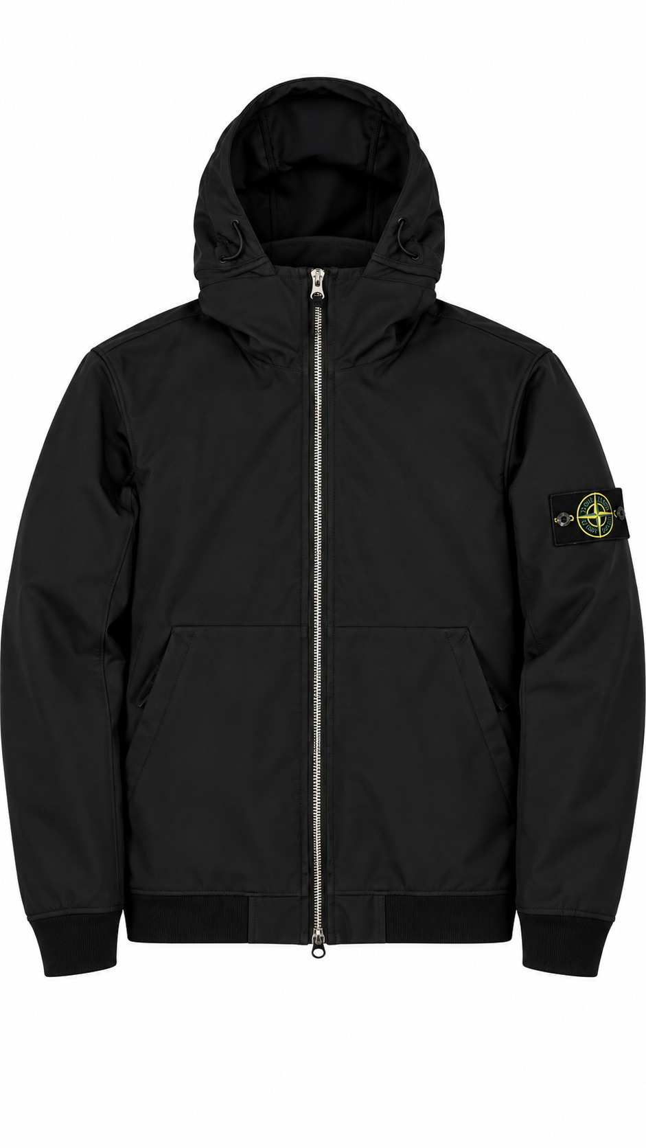 Veste Stone Island Light Soft Shell-R à Capuche noire taille M, seconde main authentifiée NB08 — vue 1