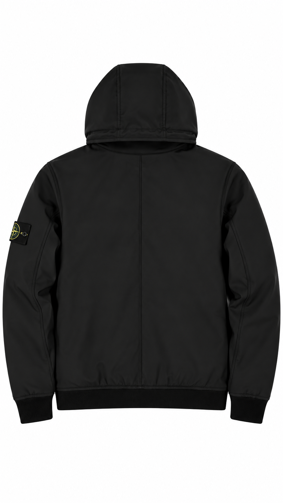 Veste Stone Island Light Soft Shell-R à Capuche noire, vue de dos — vue 2