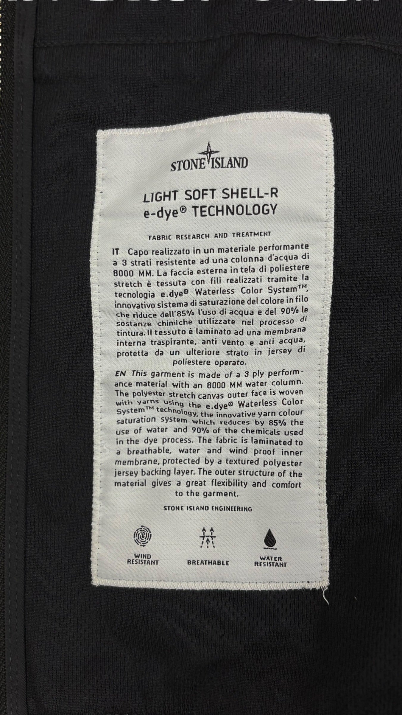 Veste Stone Island marine taille M - Logo et étiquette