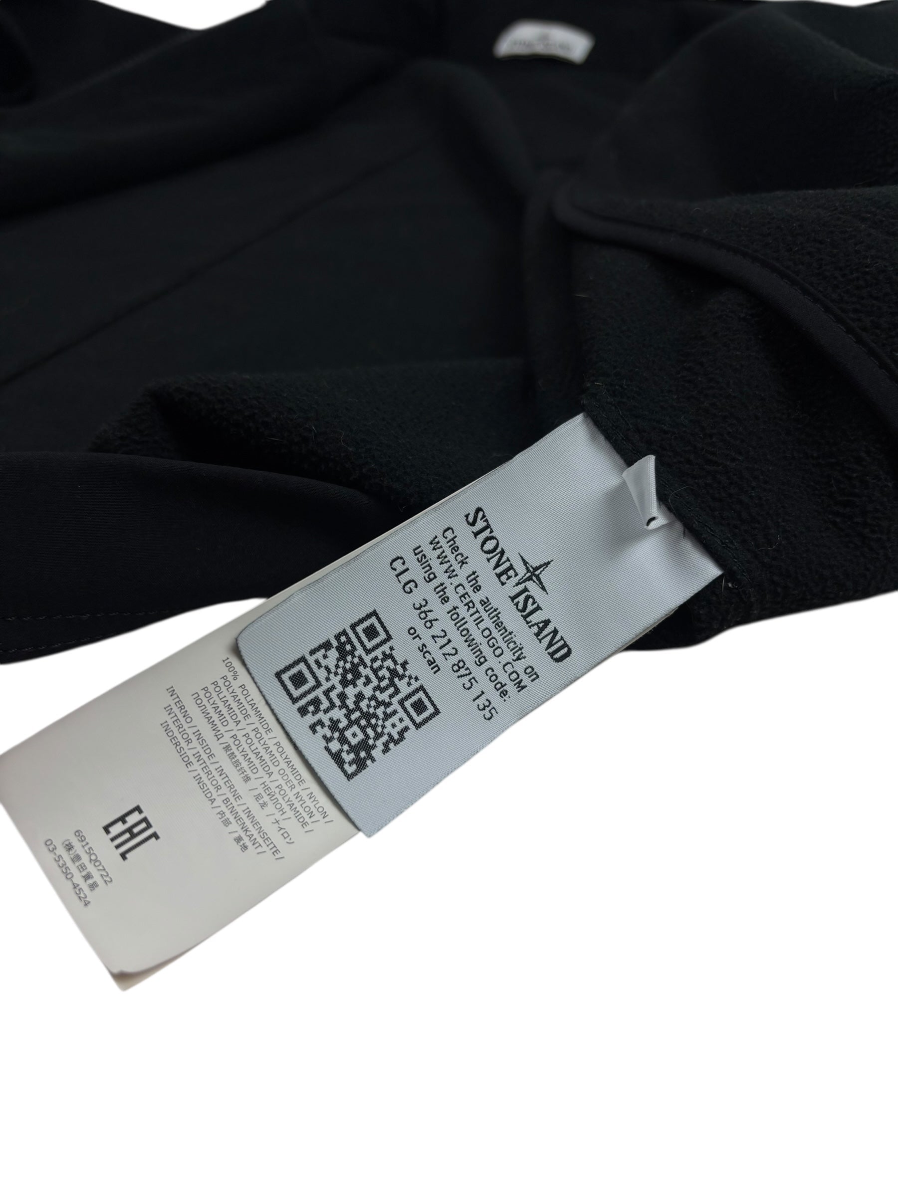 Veste Stone Island noir taille L - Logo et étiquette
