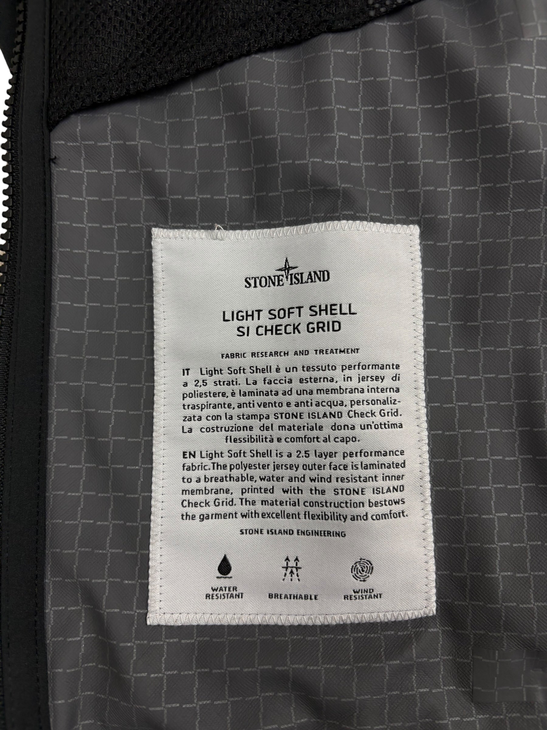 Veste Stone Island noir taille M - Logo et étiquette