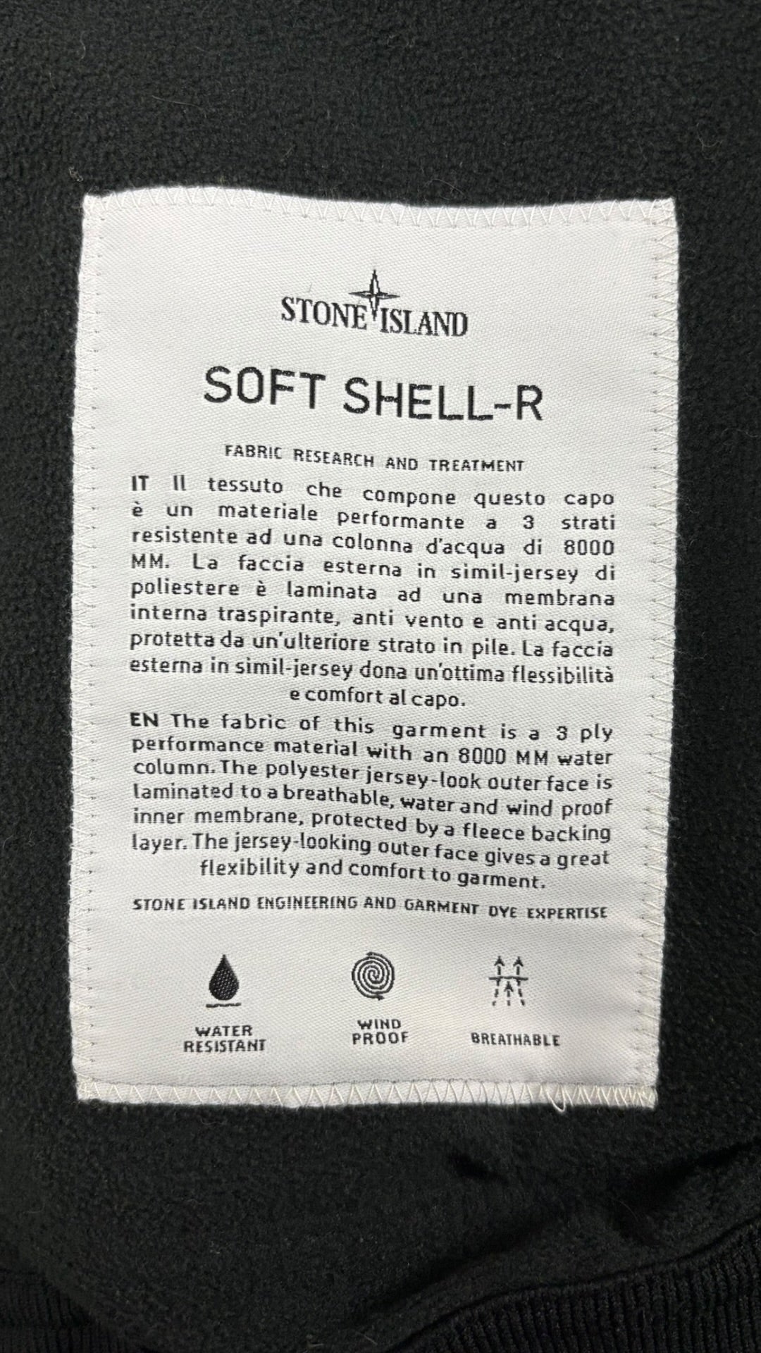 Veste Stone Island noir taille XXXL - Logo et étiquette