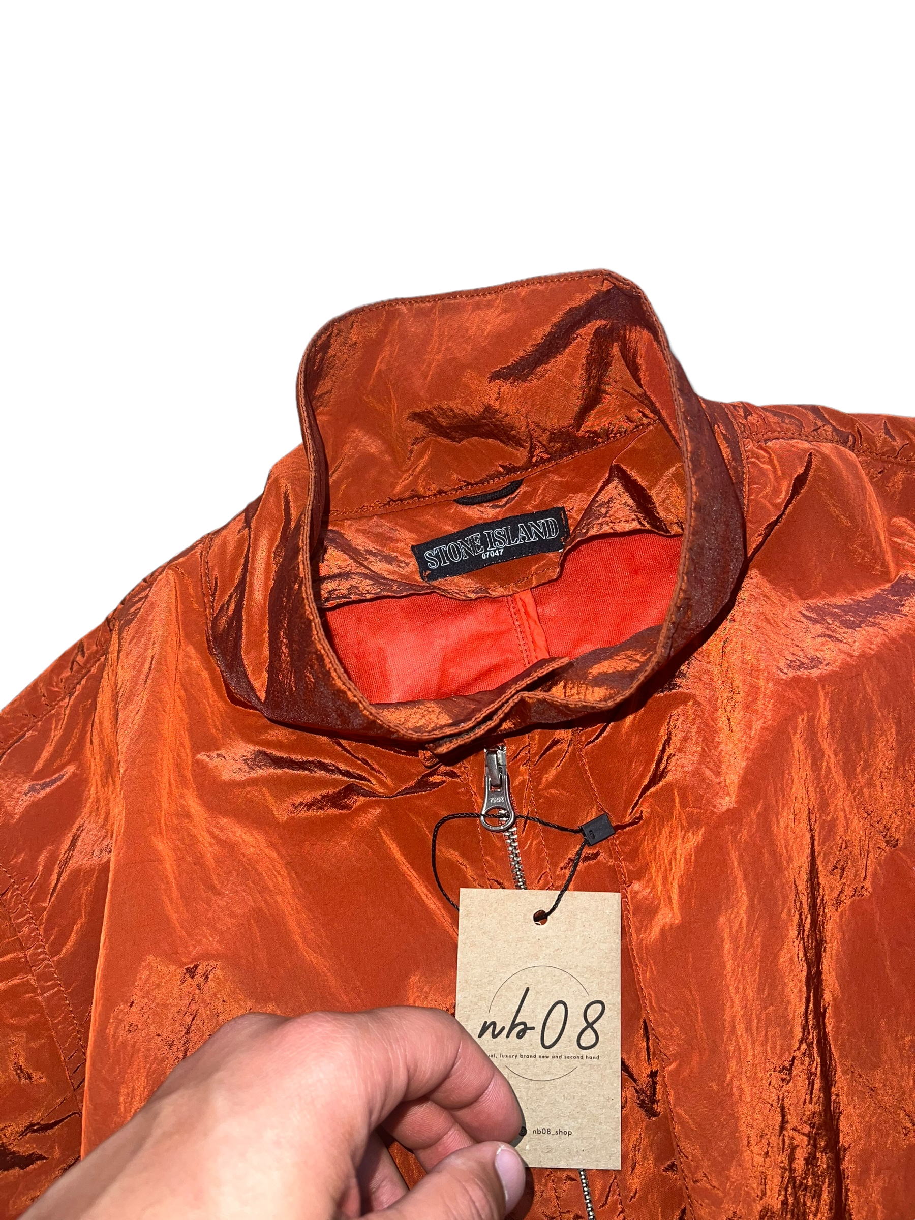 Veste Stone Island orange taille L - Vue de dos