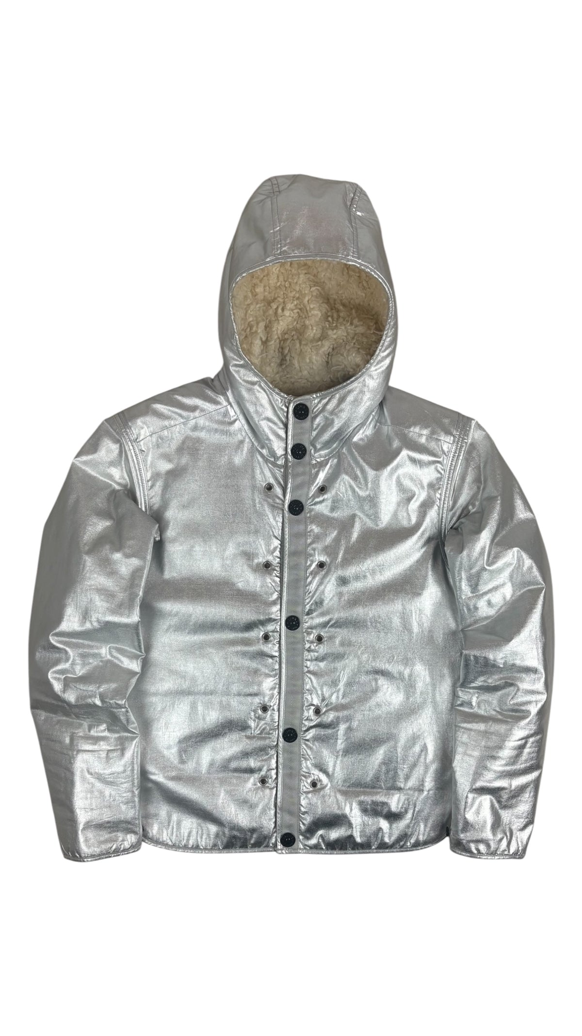 Veste Stone Island Poly Cover 4 EN 1 bleu / gris / crème taille S - Logo et étiquette