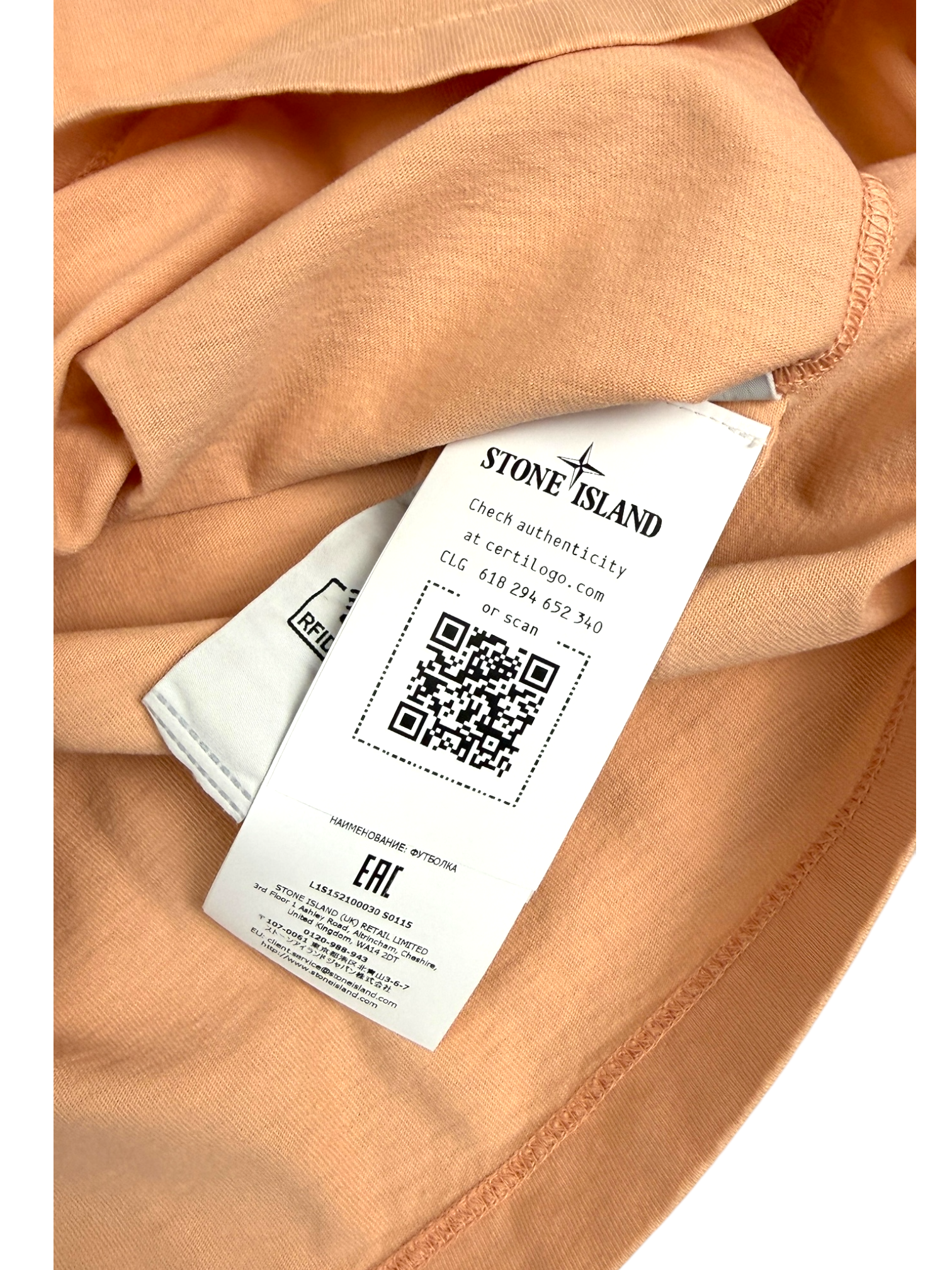 Veste Stone Island rose taille S - Logo et étiquette