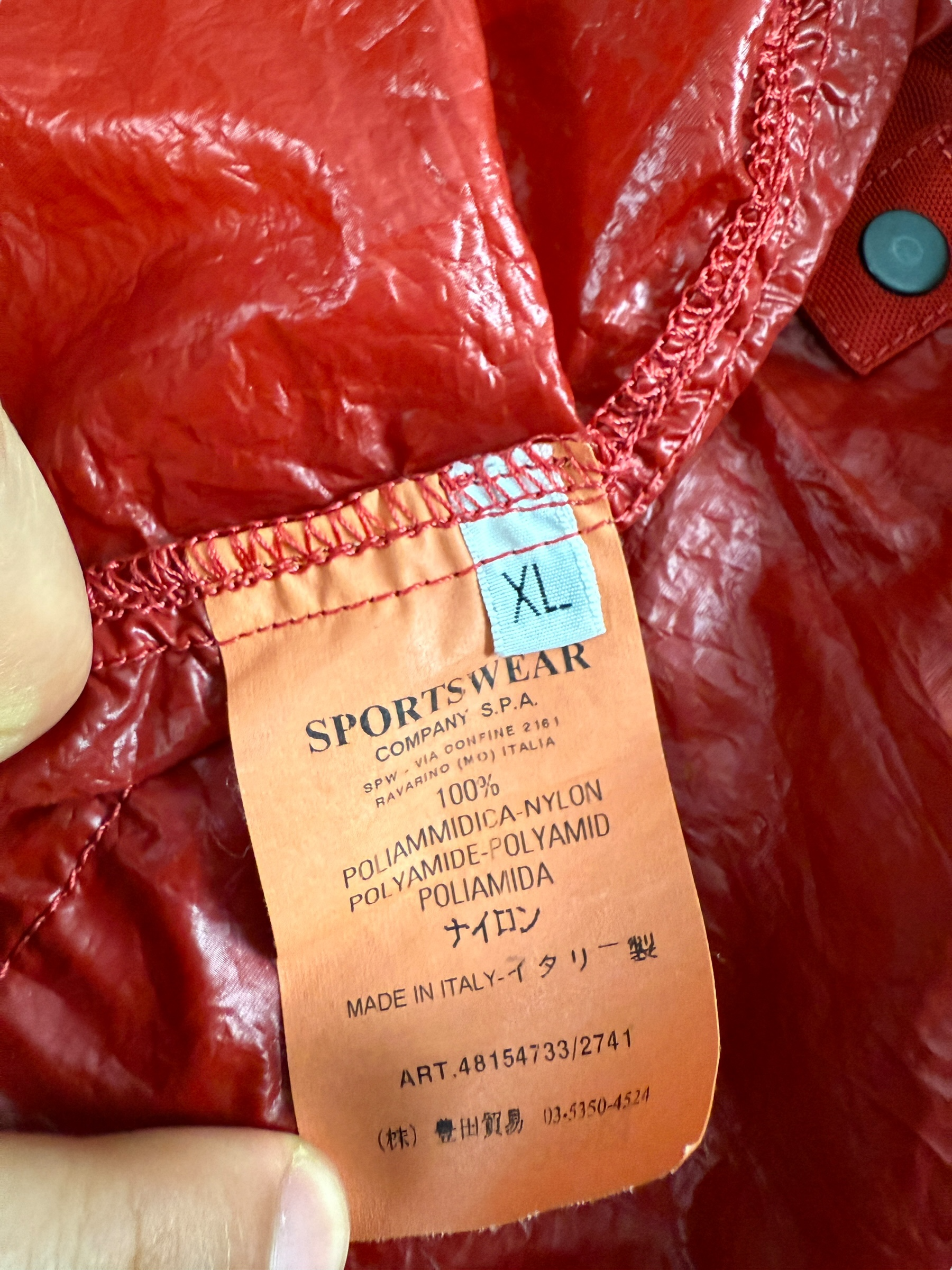 Veste Stone Island rouge taille XL - Vue côté