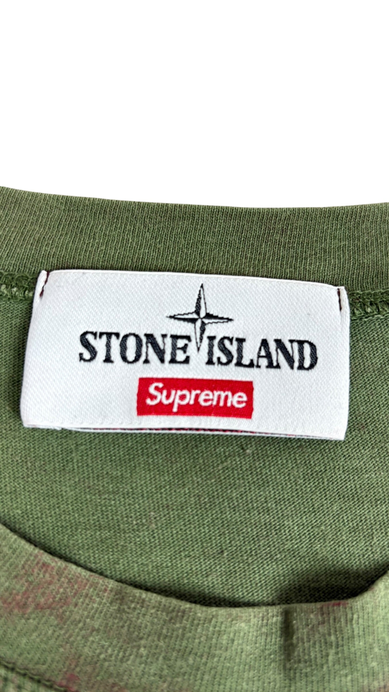 Veste Stone Island X Supreme kaki taille L - Détail