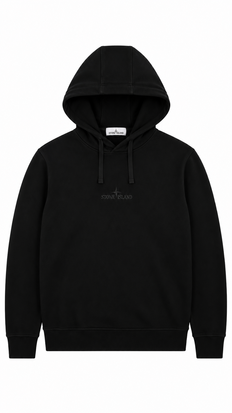 Sweat-shirt Hoodie Stone Island Logo Brodé Noir Taille M – vue de face – NB08 Shop