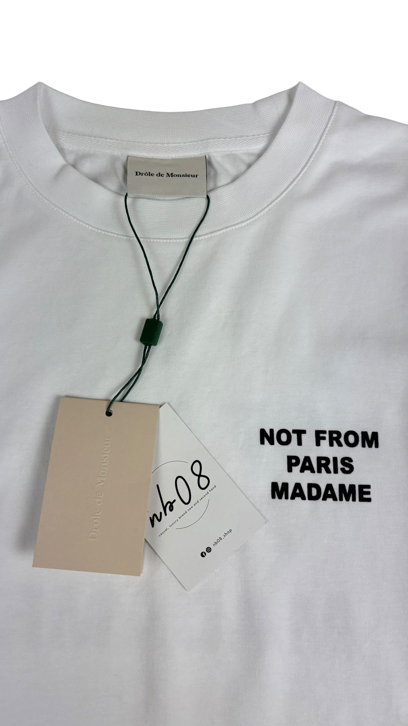Tee-shirt Drôle De Monsieur Slogan blanc Collection 2026 - vue 3/4