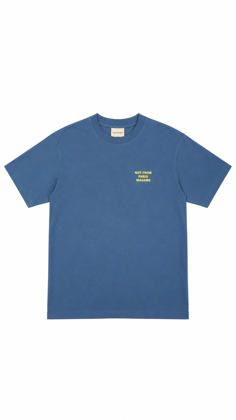 Tee-shirt Drôle De Monsieur Slogan bleu neuf - vue 1/4