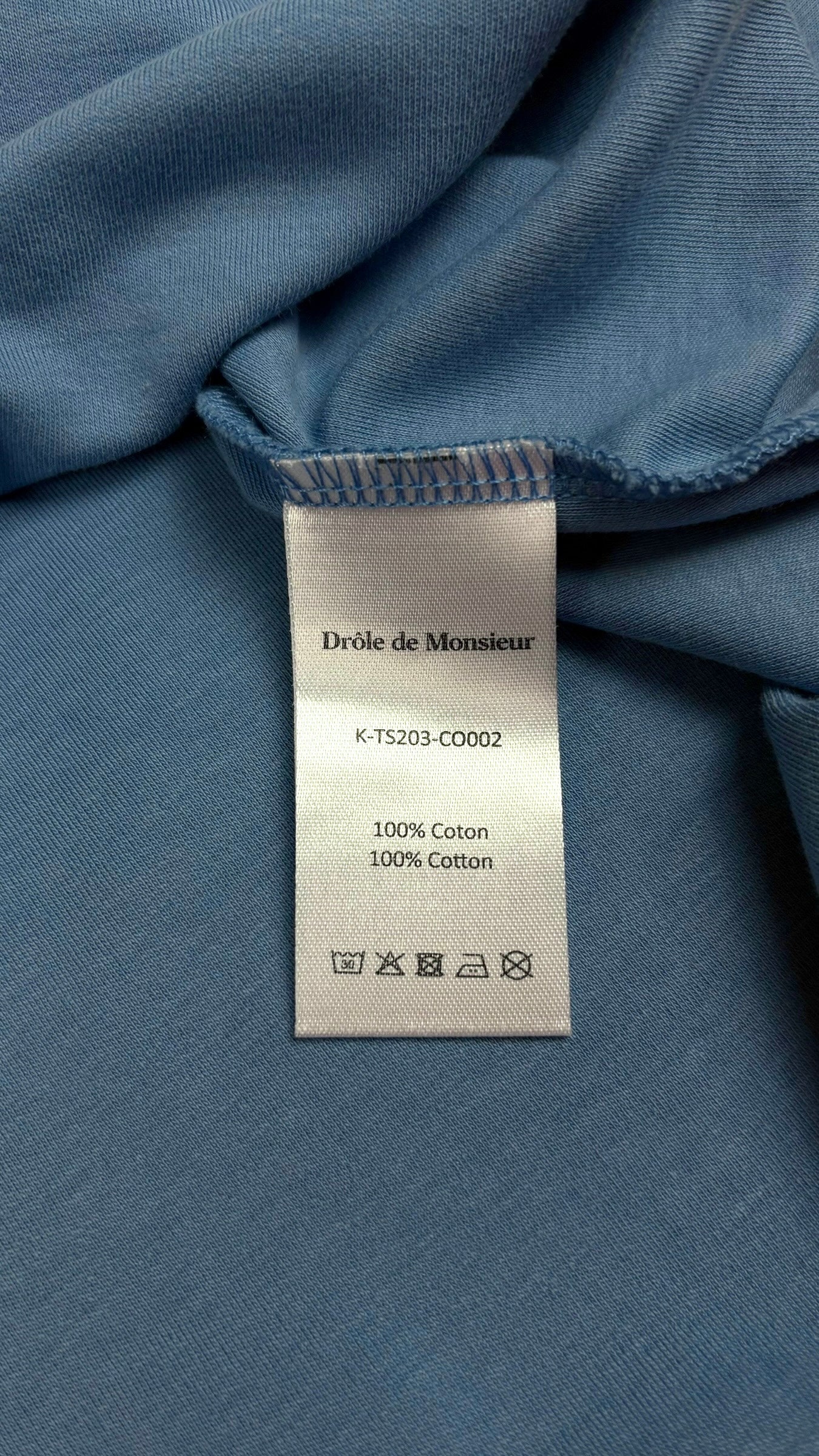 Tee-shirt Drôle De Monsieur Slogan bleu neuf - vue 4/4