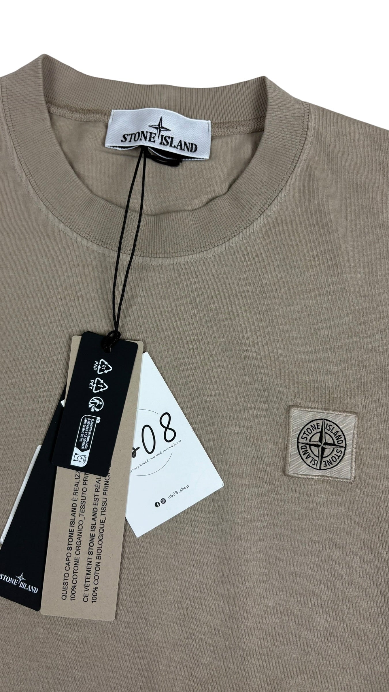 Tee-shirt Stone Island crème Collection 2026 - vue 2/3