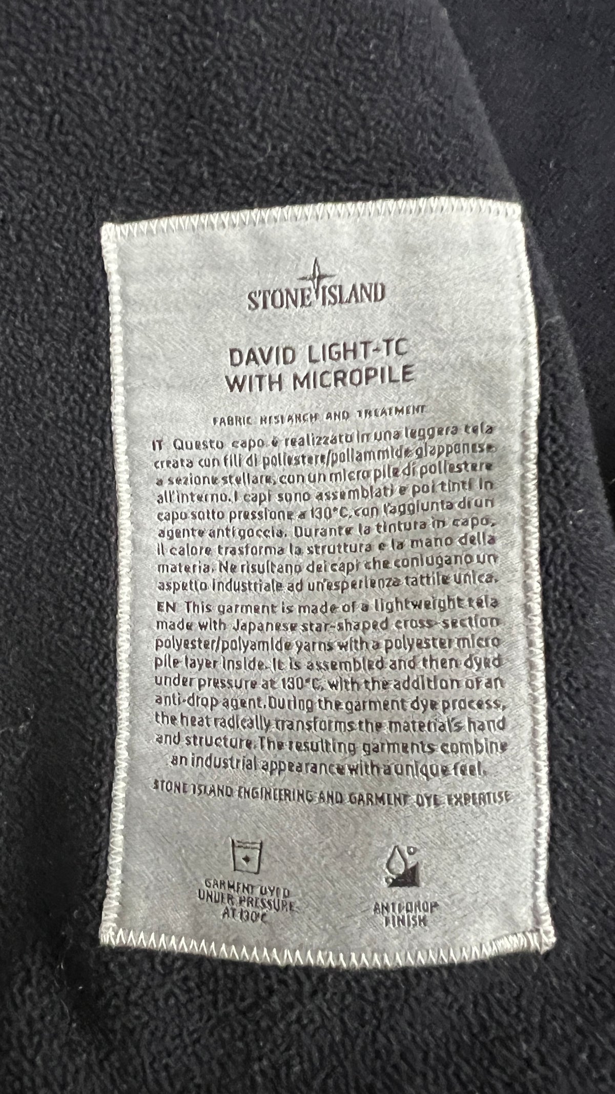 Veste à Capuche Stone Island David Light-TC Micropile Marine Taille S – photo complémentaire 3 – NB08 Shop