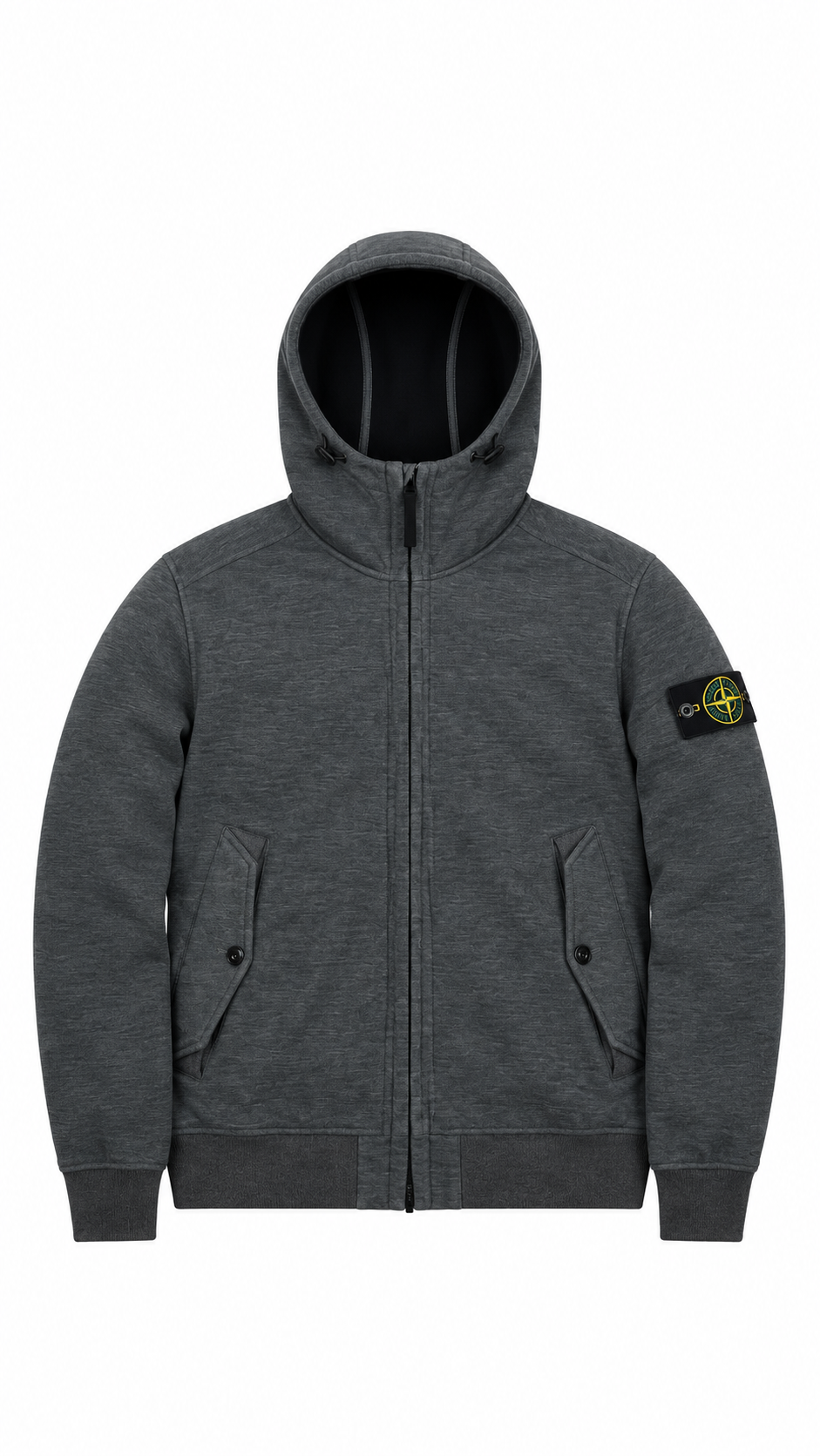 Veste à Capuche Stone Island Soft Shell-R Gris taille L – vue de face – NB08 Shop