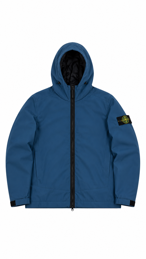 Veste à Capuche Stone Island Soft Shell-R PrimaLoft - Bleu - Taille XL