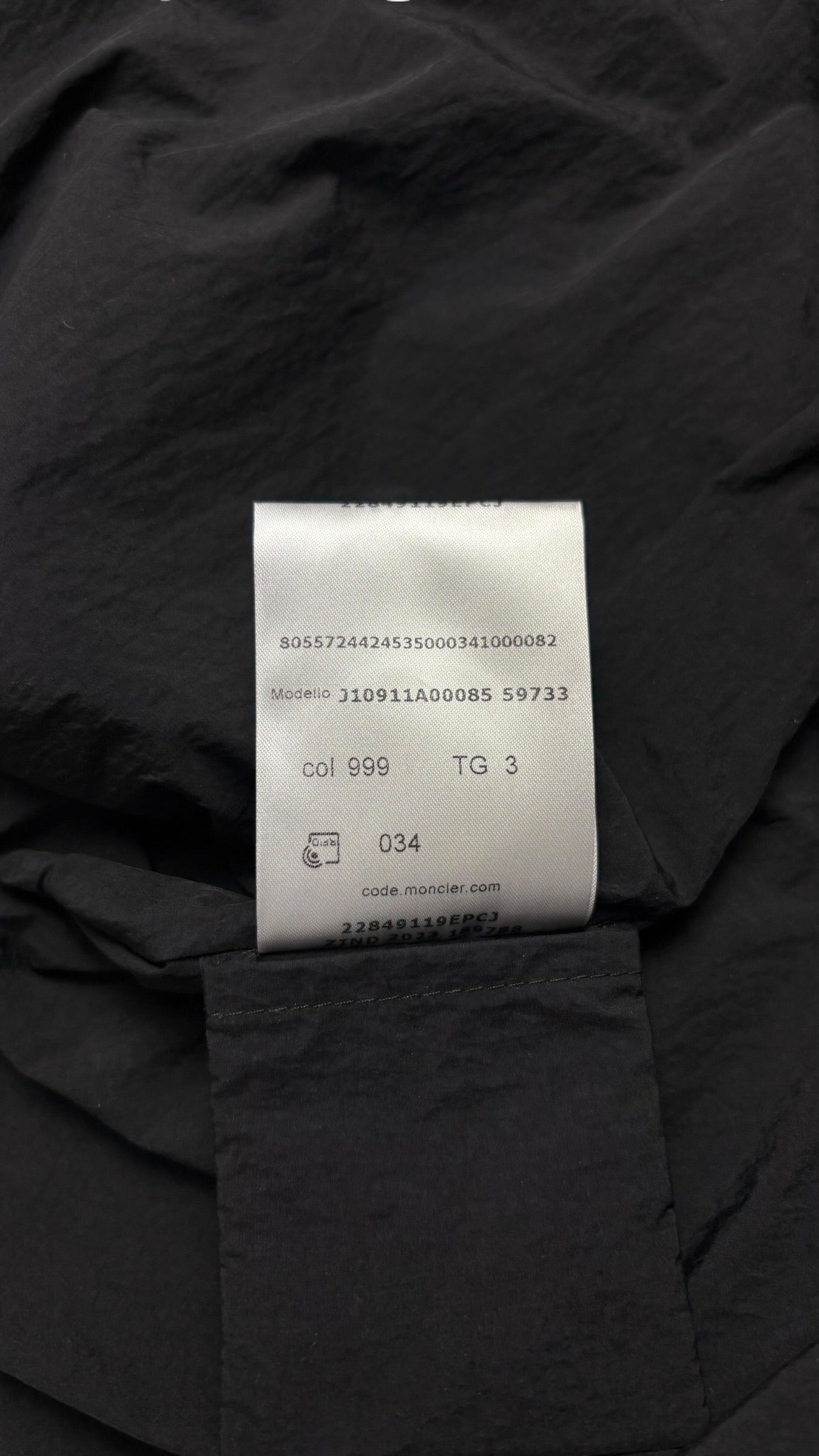 Veste Moncler Plessur Giubbotto noir taille 3 neuf - vue 5/5