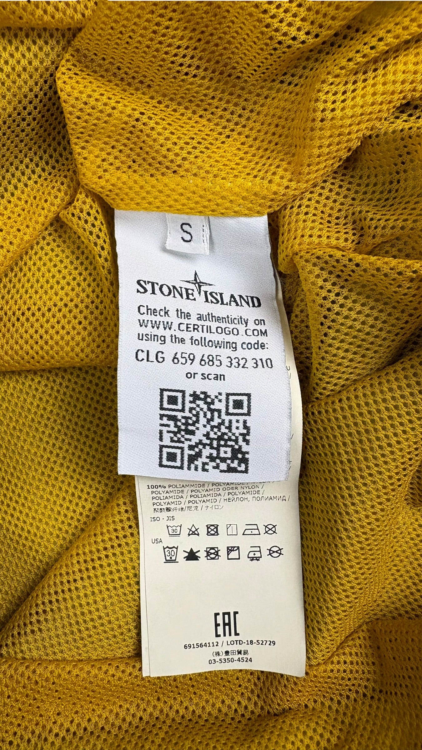 Veste Stone Island Nylon Métal jaune taille S - vue 5/5