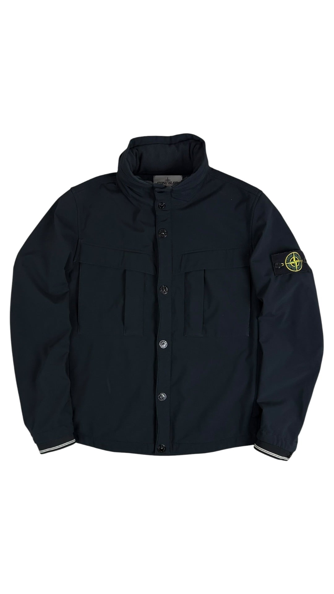 Veste Stone Island Soft Shell-R marine taille S reconditionné - vue face | Authentique NB08