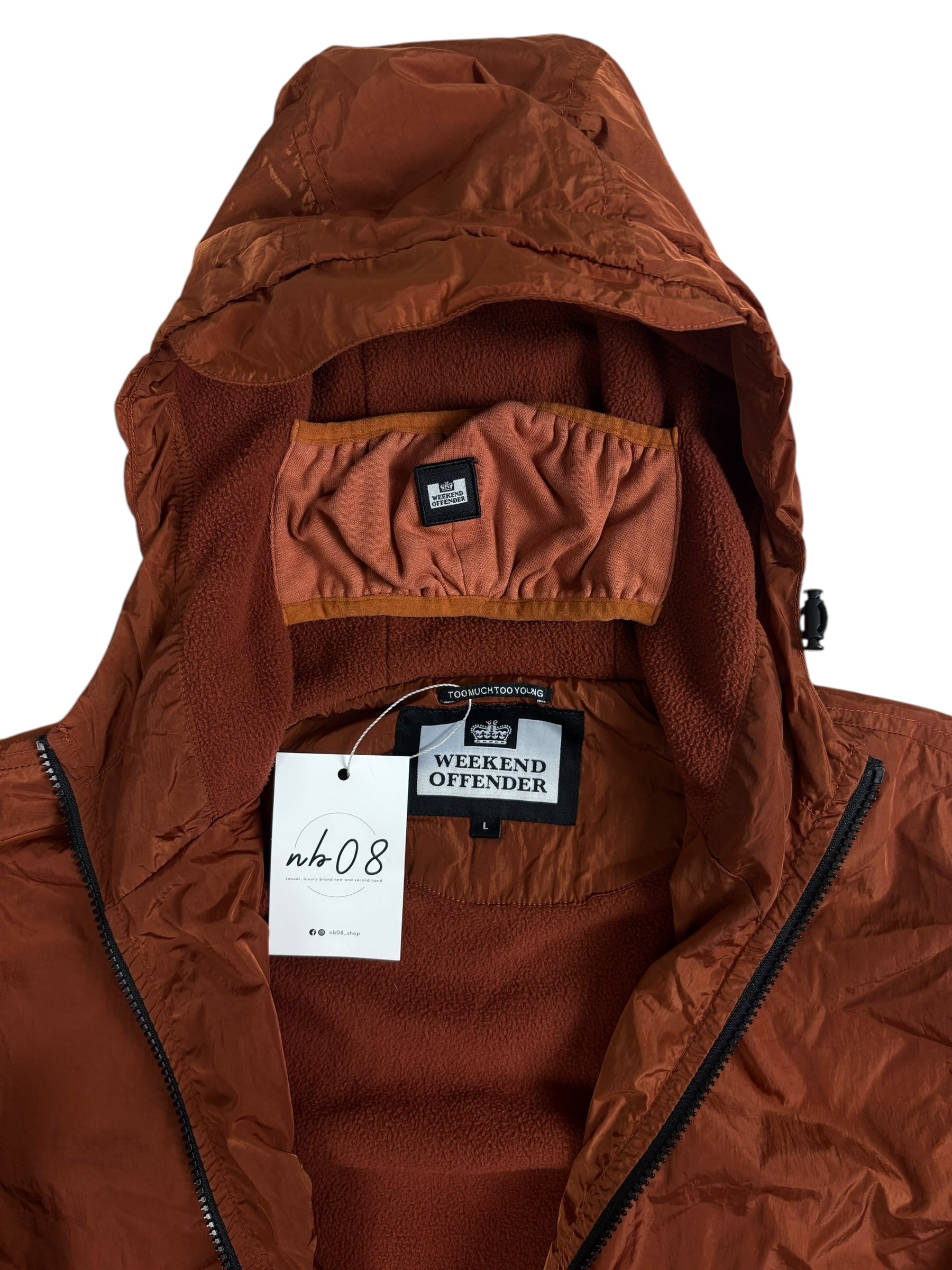 Veste Weekend Offender orange taille L - Logo et étiquette